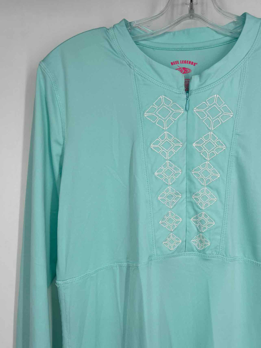 Reel Legends Size M Light Blue Long Sleeve Coverup