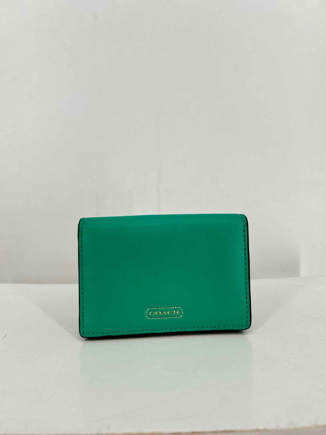 Coach Green Crossgrain Leather Excellent Condition Wallet