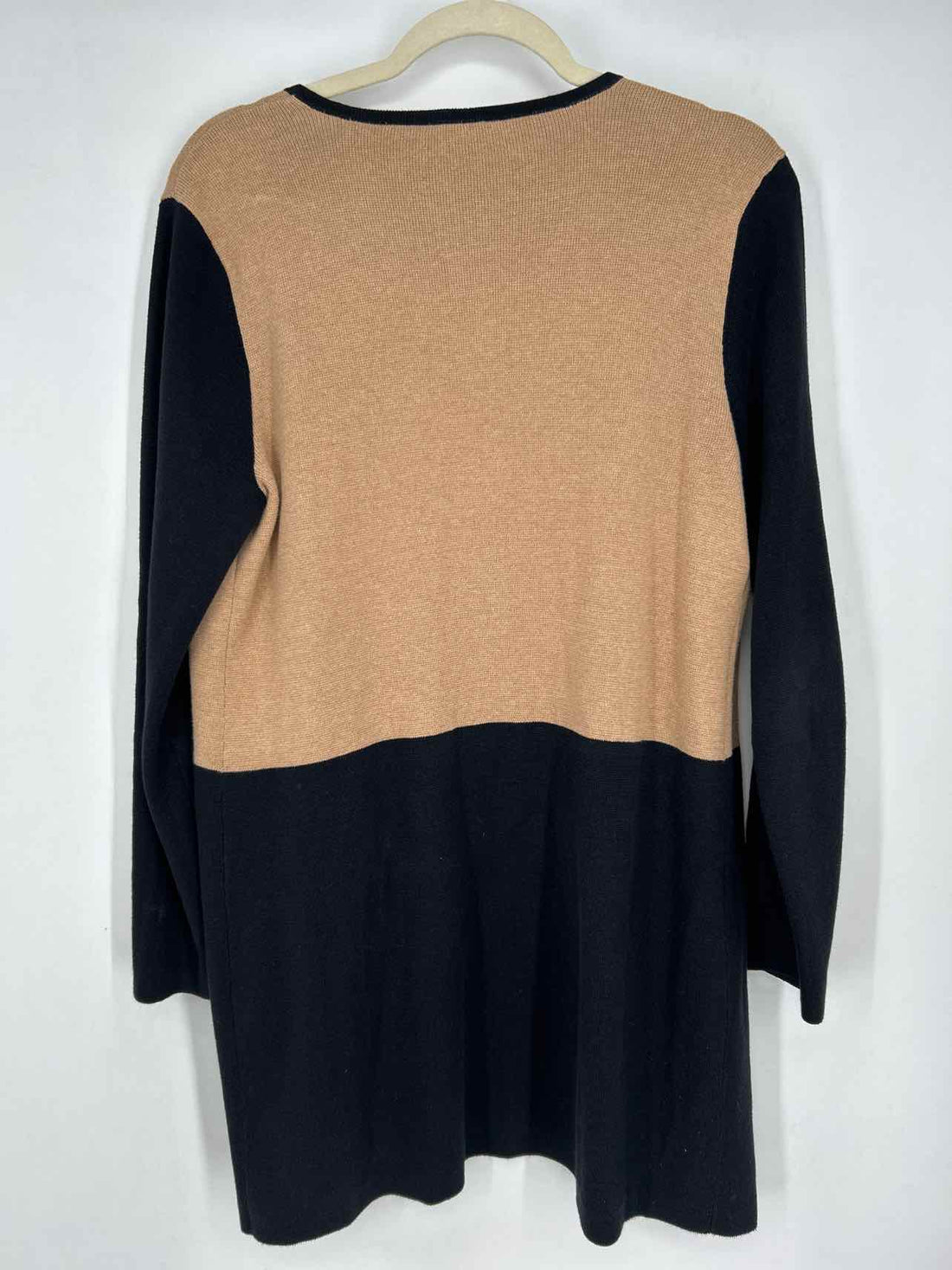 Talbots Size M Tan & Black Print Cardigan
