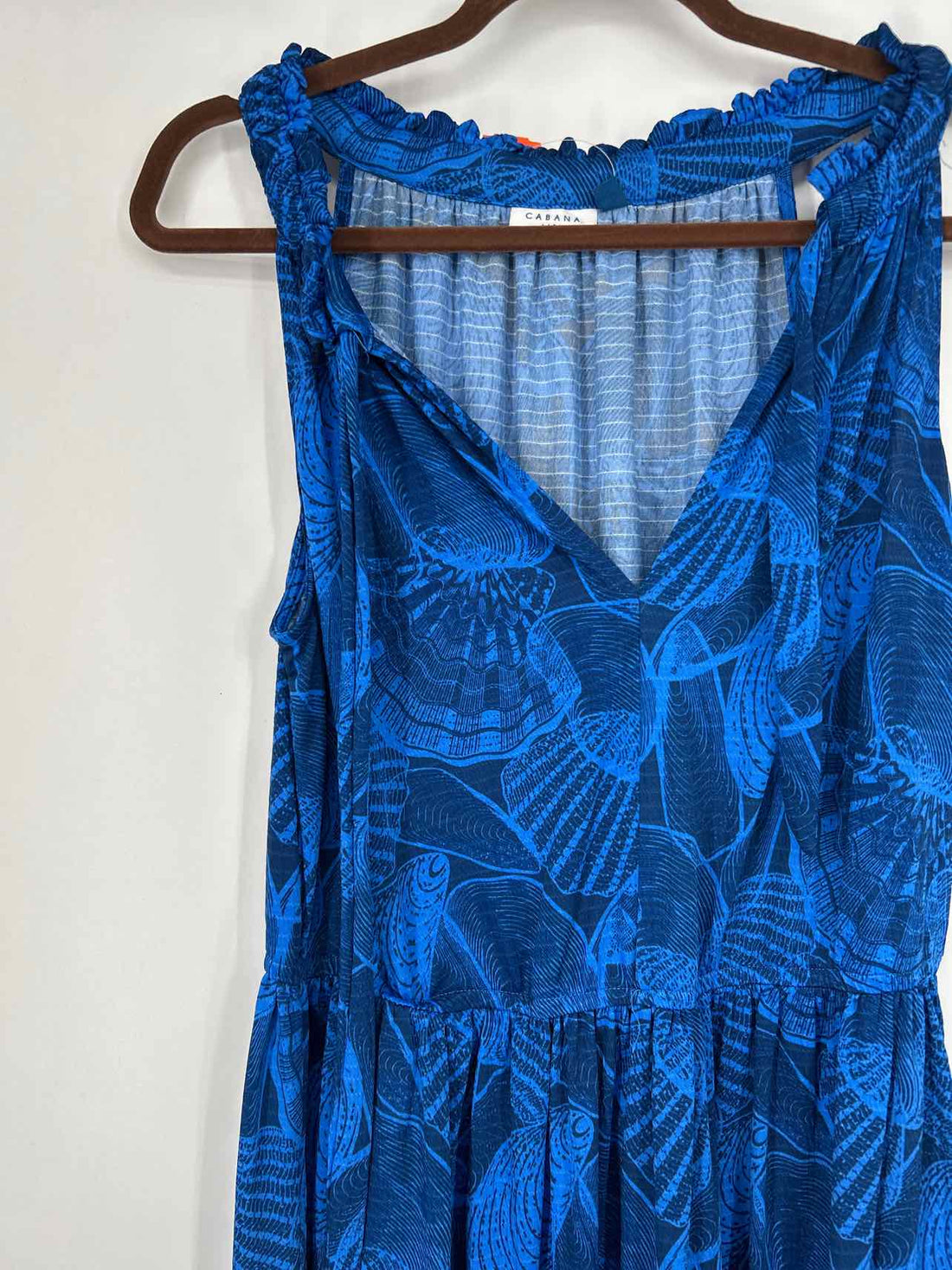 Cabana Life Size M Blue Print Sleeveless Maxi