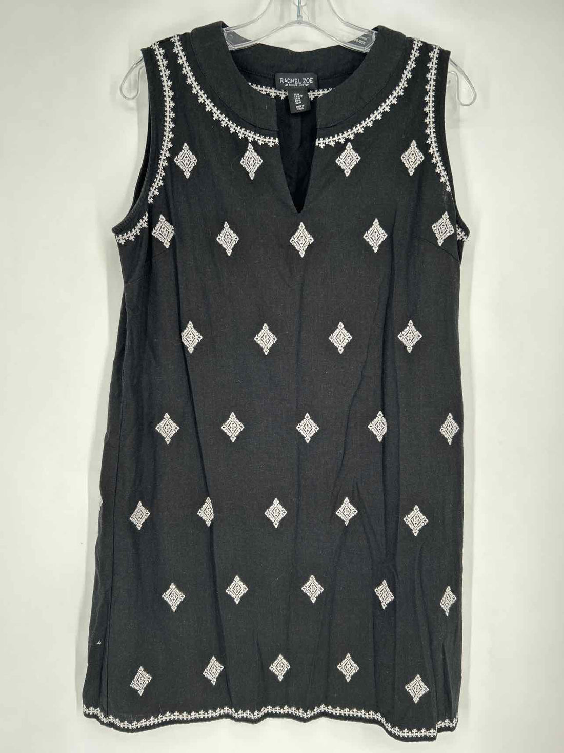 Rachel Zoe Size M Black & White Embroidered Sleeveless Dress