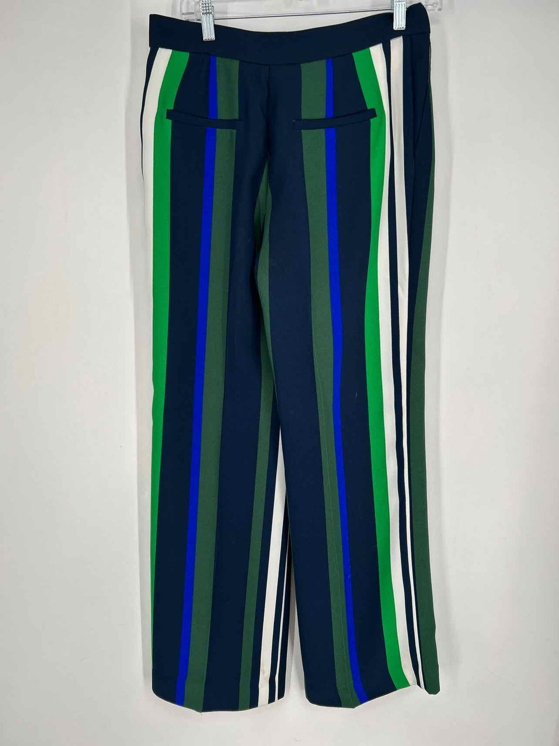 Banana Republic Size 4 Navy & Green Striped Pants
