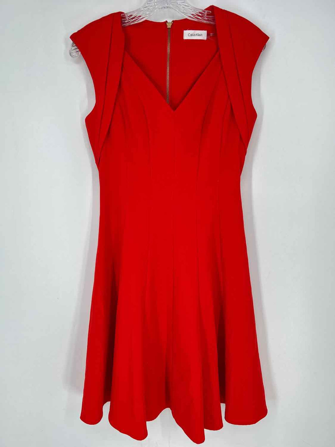 Calvin Klein Size 2 Red Short Sleeve Dress