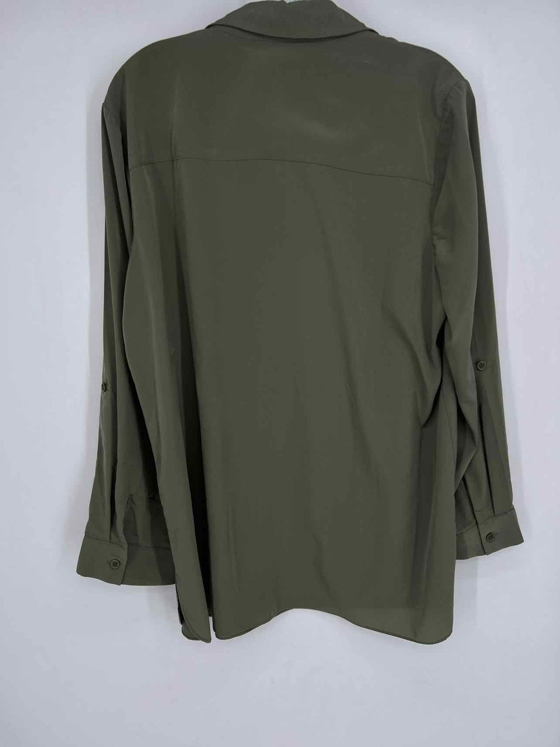Chicos Size 2/L Olive Long Sleeve