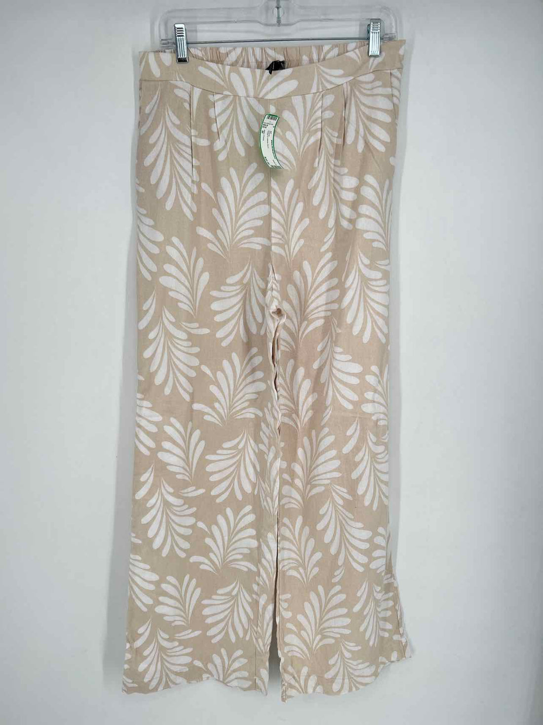 Ellen Tracy Size M Beige & White Print Pants