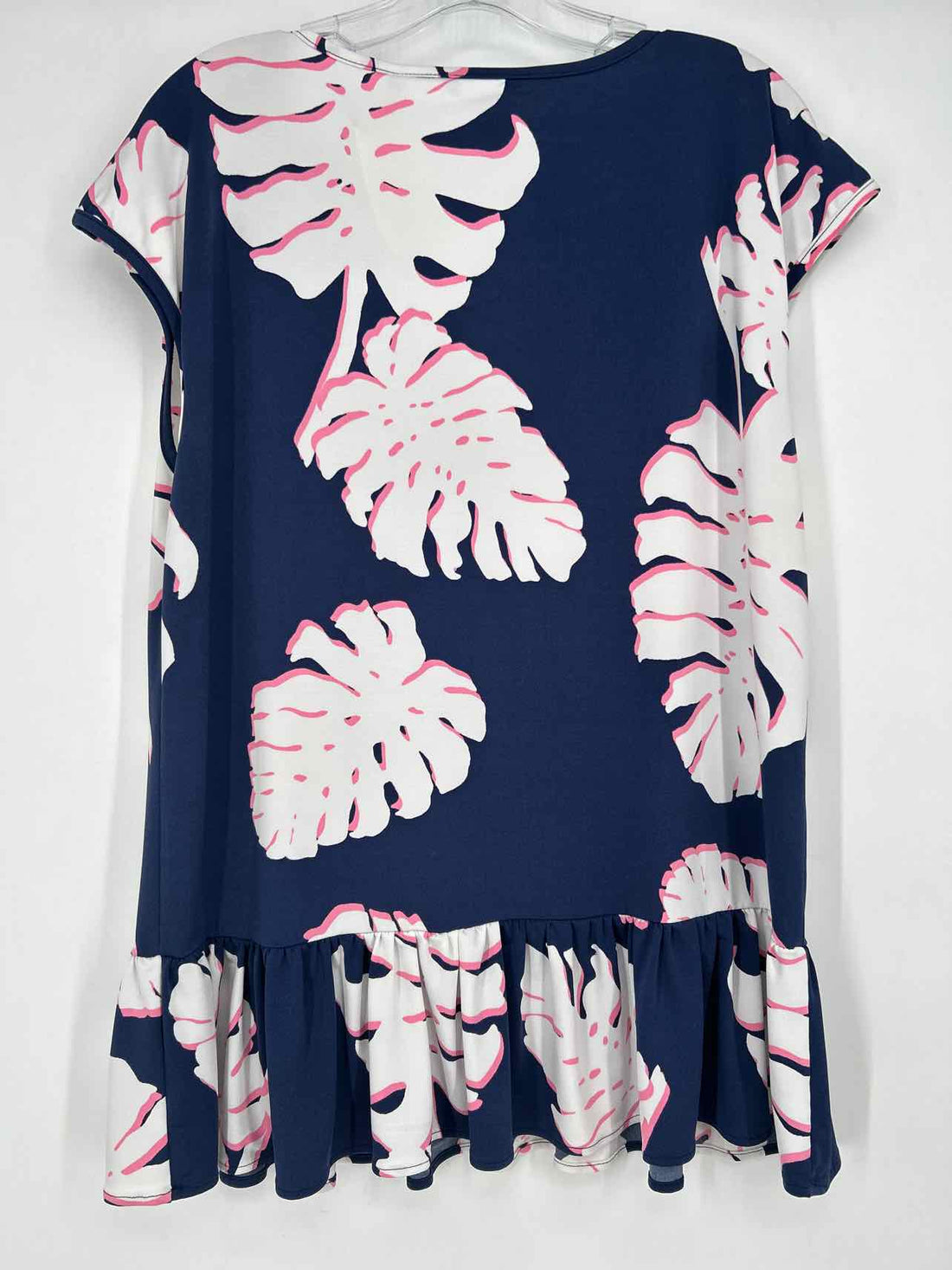 Tori Richard Honolulu Size L Navy Print Short Sleeve