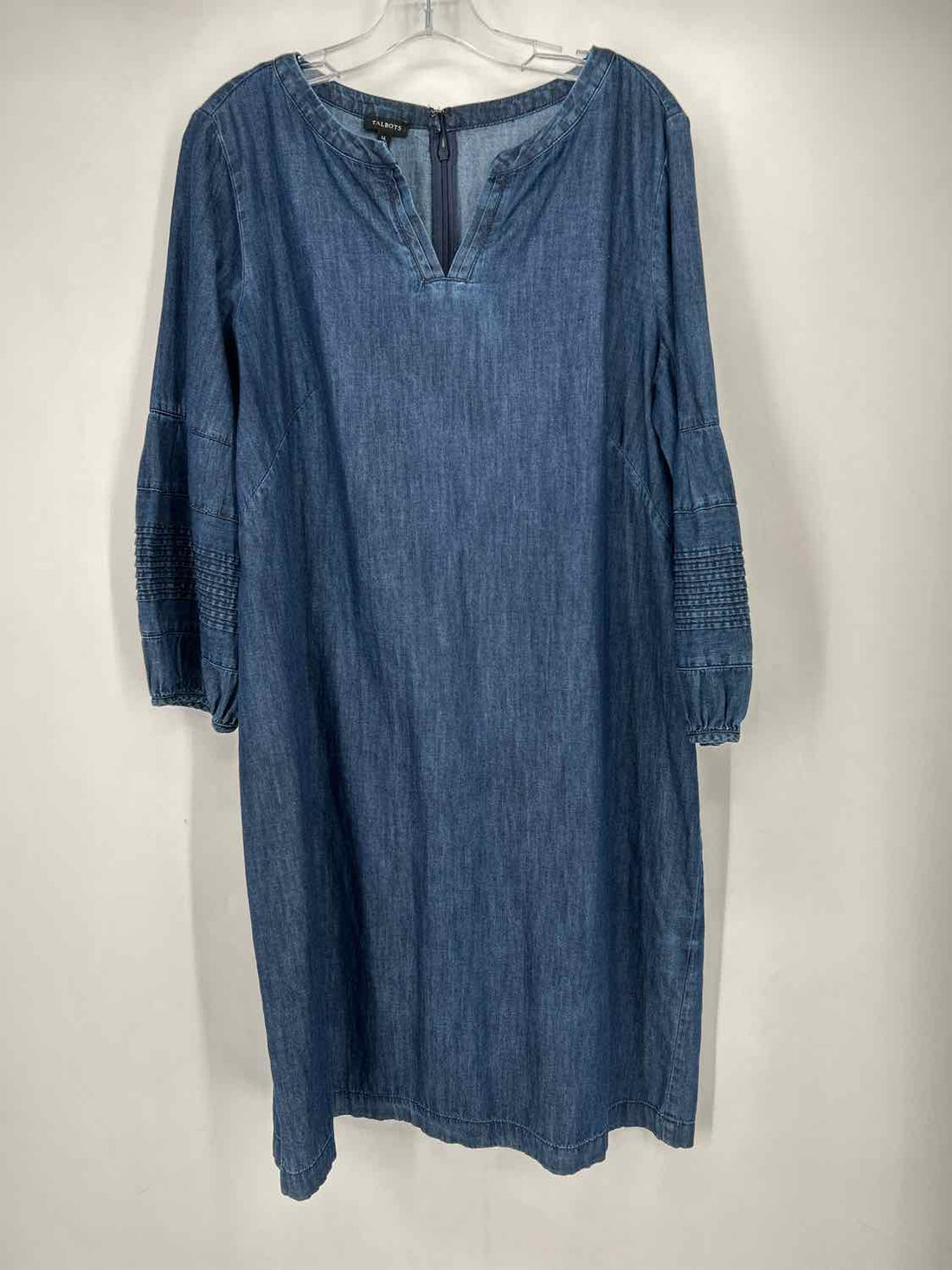 Talbots Size 14 Chambray Long Sleeve Dress