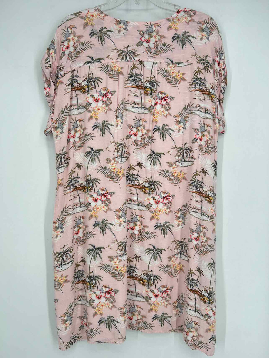 Tribal Femme Size XL Pink Print Short Sleeve Dress