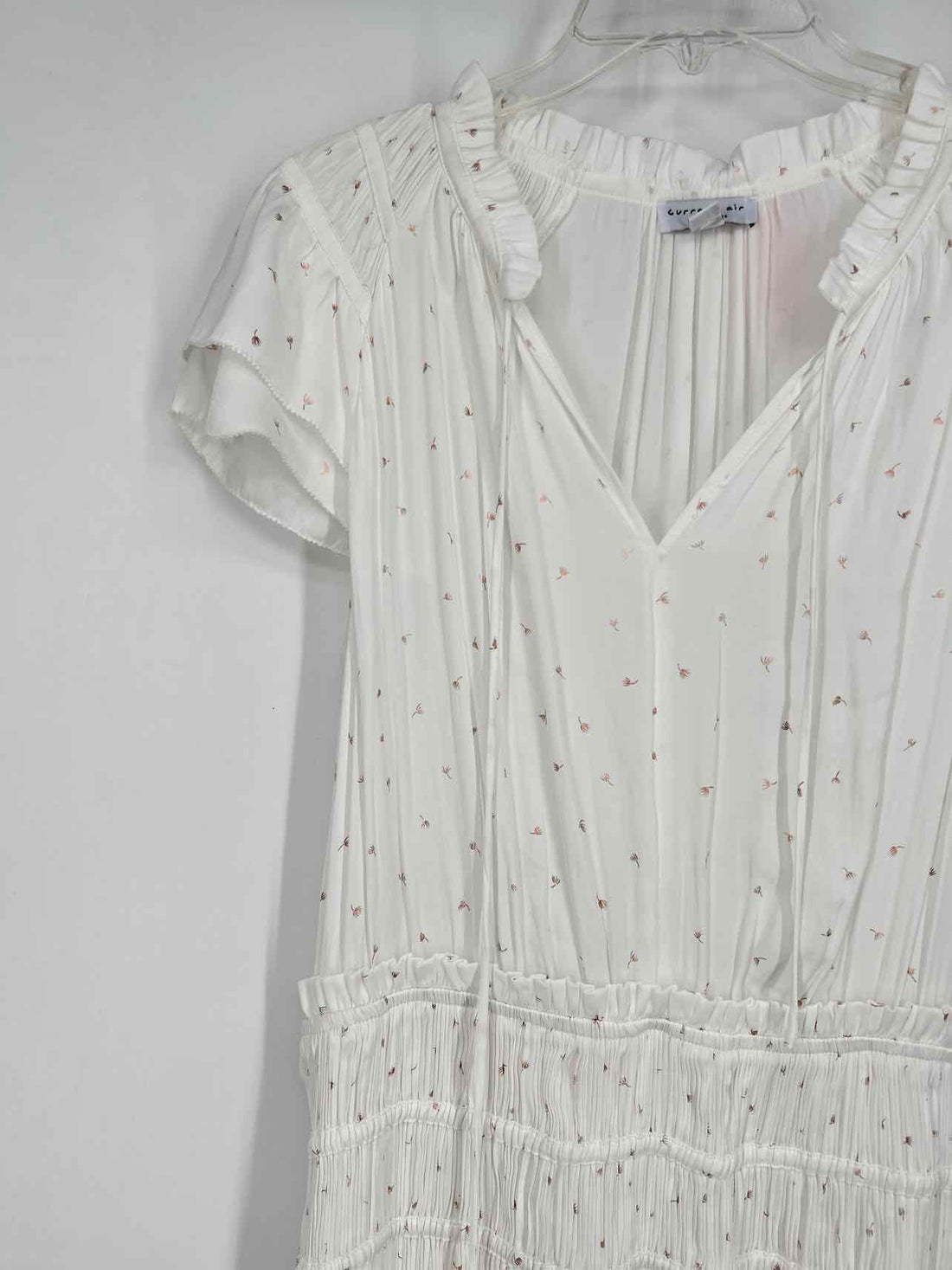 Current Air Size L White Print Short Sleeve Dress