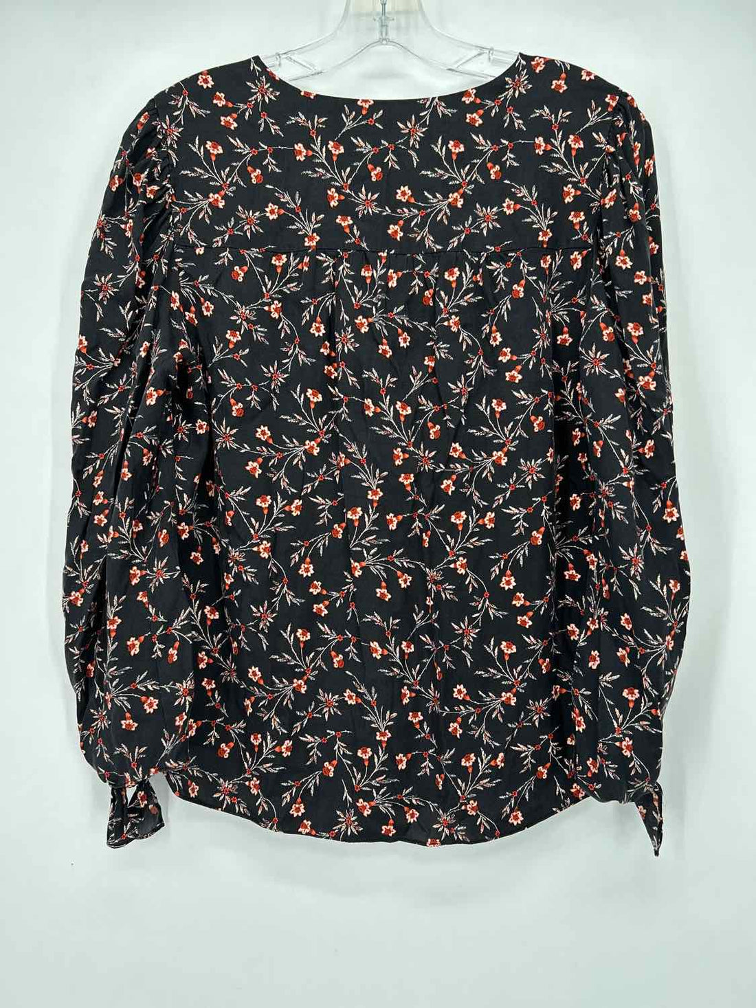 Rebecca Taylor Size 10 Dark Gray Floral Long Sleeve