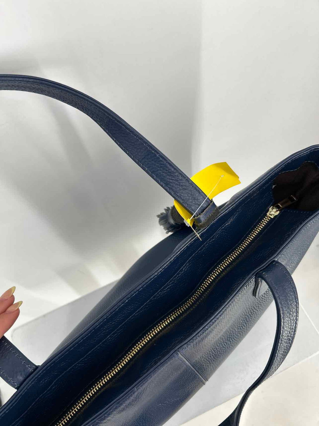 Onna Ehrlich Navy Pebbled Leather Tote