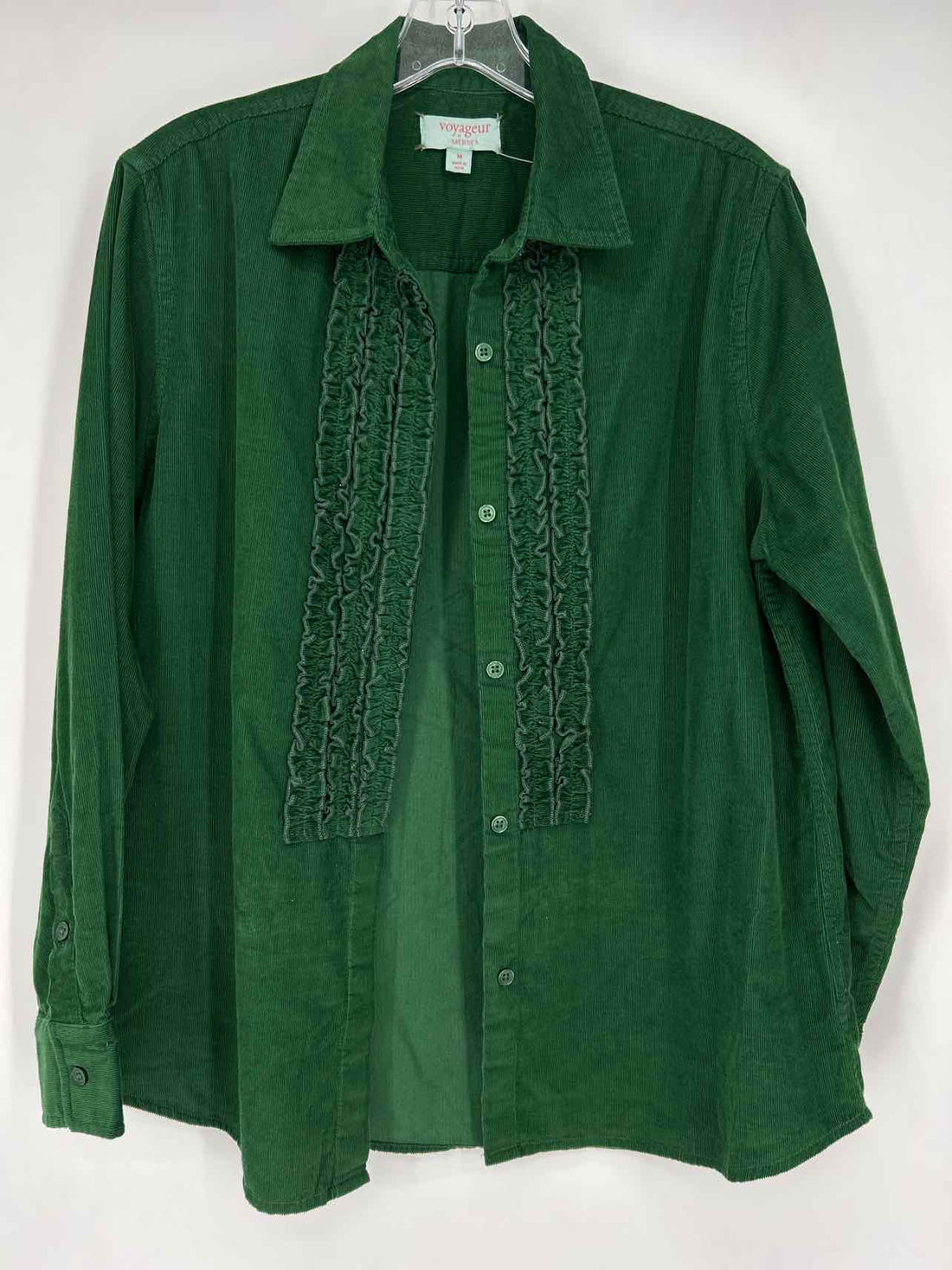Voyageur by Mersea Size M Dark Green Corduroy Long Sleeve