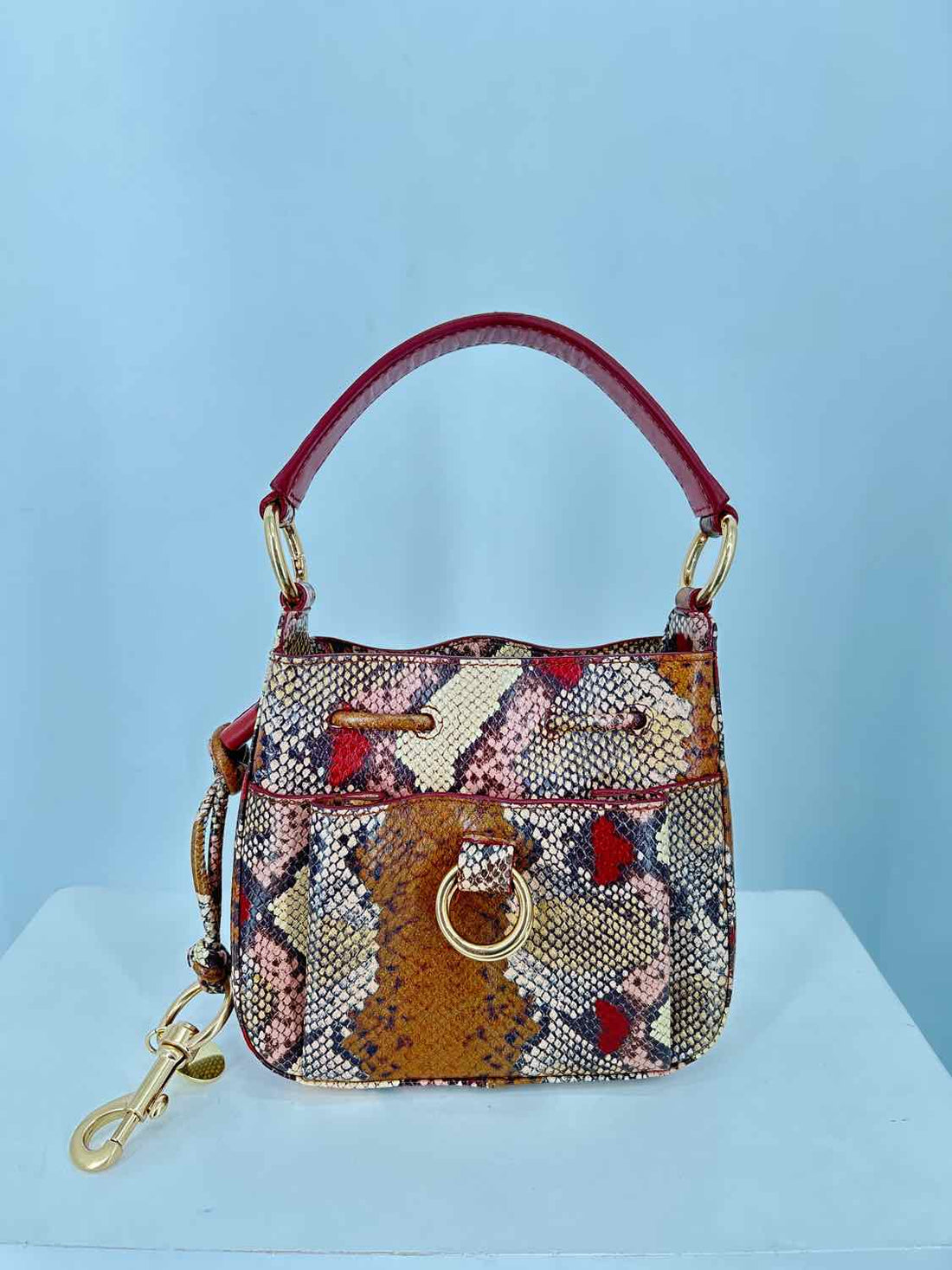 See By Chloe Cream & Red Leather Crossbody