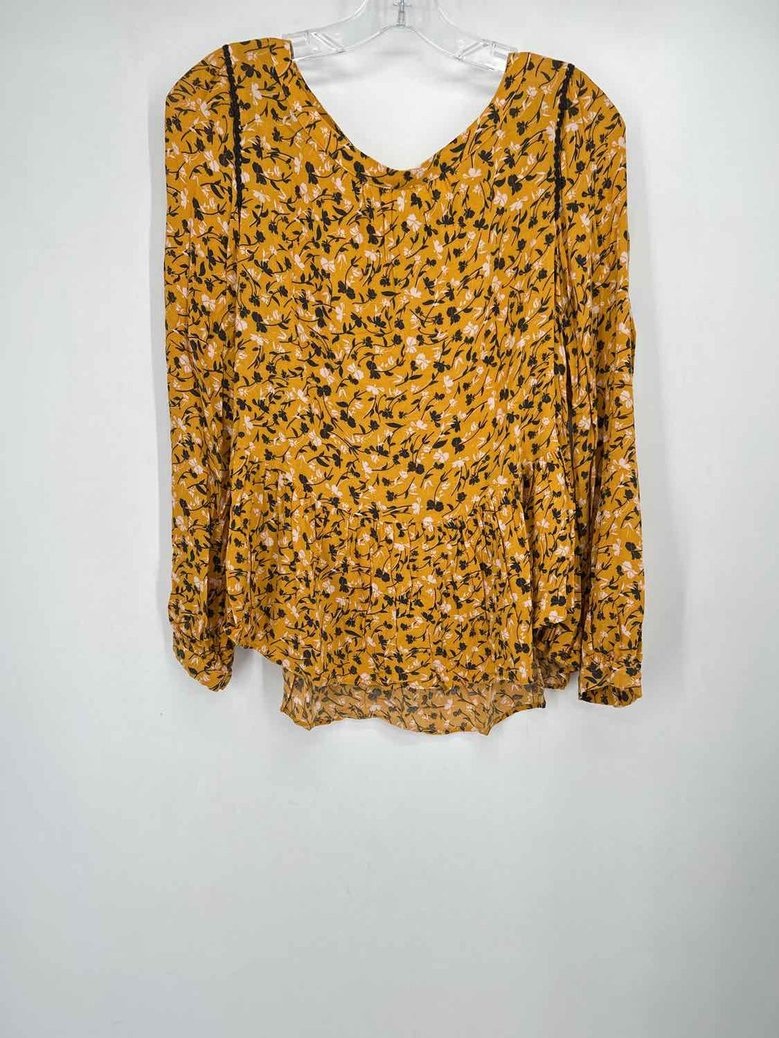 Maeve by Anthropologie Size M Mustard Print Long Sleeve