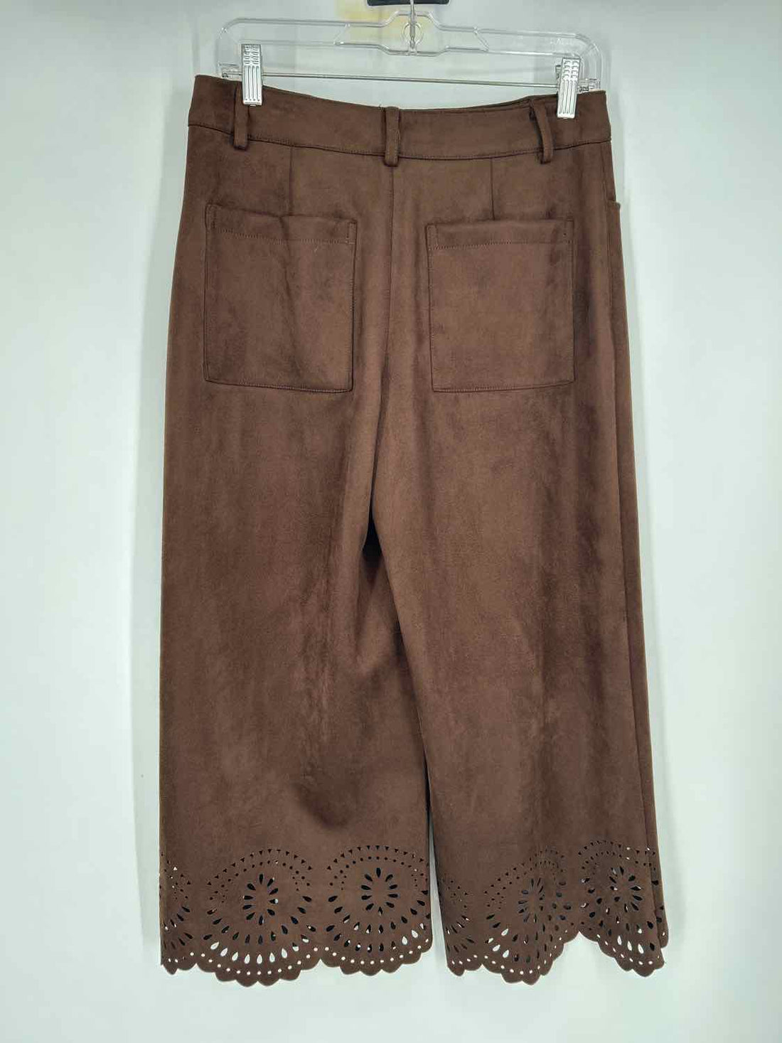 Zara Size S Dark Brown Faux Suede Pants
