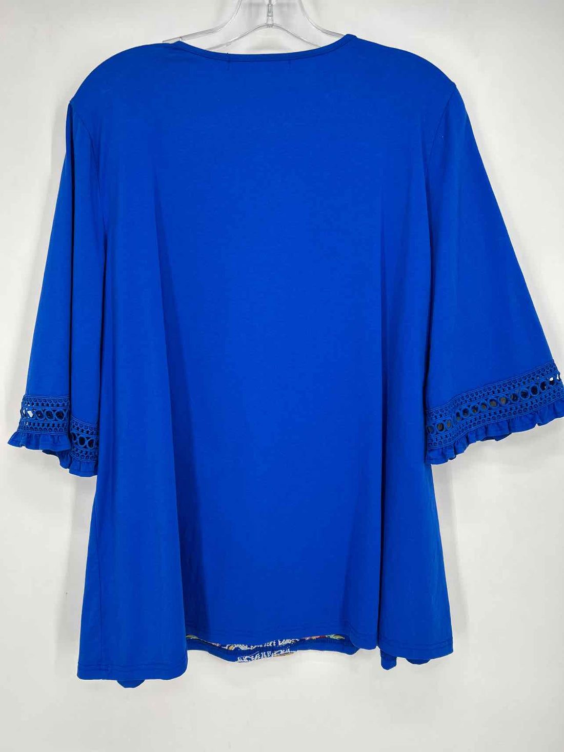 Caleaas Size L Cobalt Blue Embroidered Long Sleeve