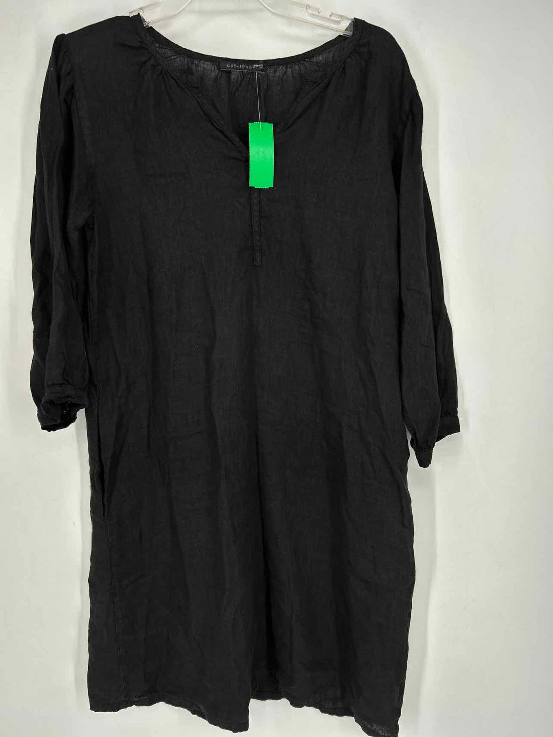 Cut Loose Size XS Black Linen Long Sleeve Dress