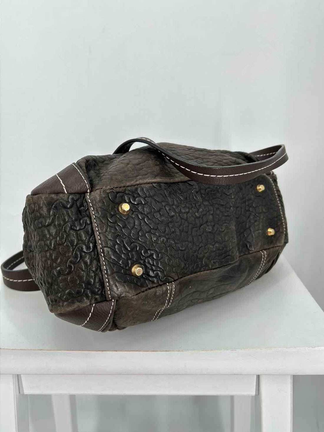 Tentazione Due Dark Brown Leather Pre Owned Shoulder