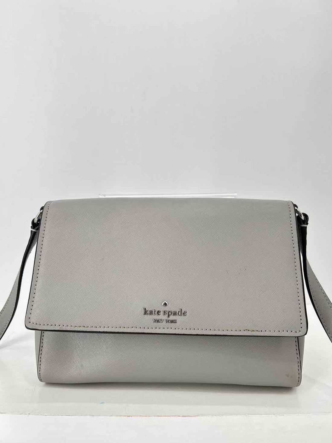 Kate Spade Gray Saffiano Leather Pre Owned Crossbody