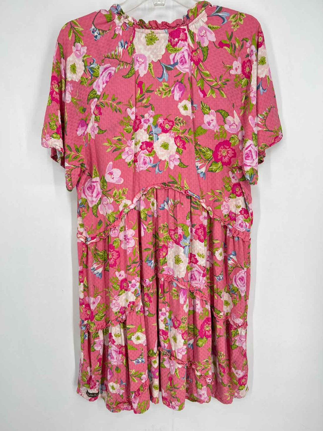 Matilda Jane Size L Pink Floral Short Sleeve Dress