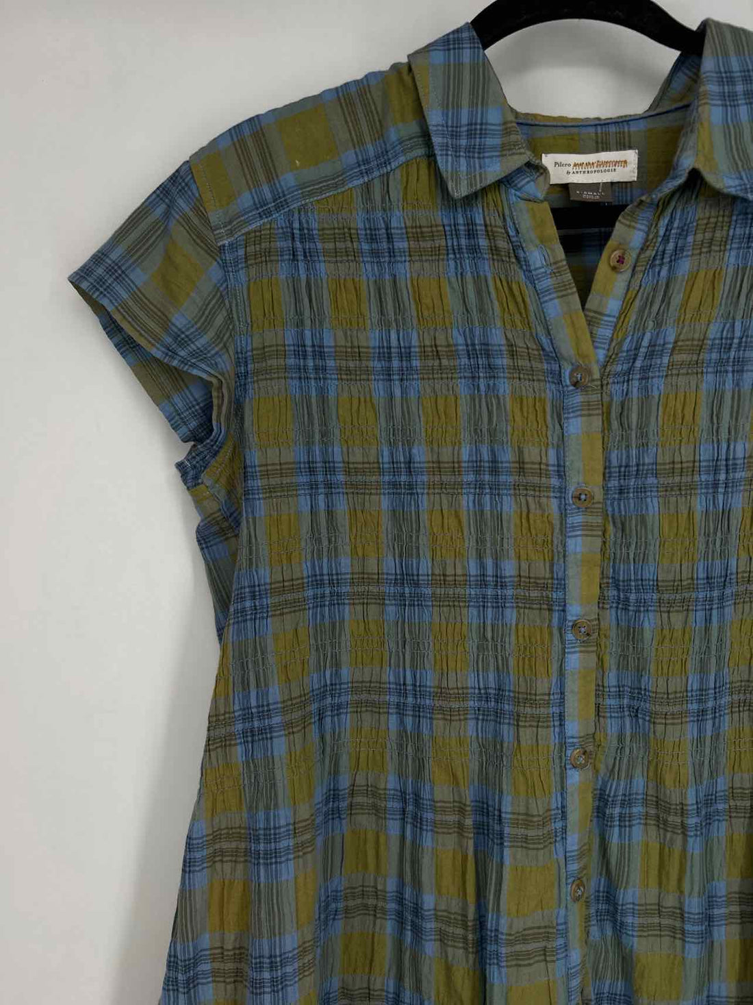 Pilcro Size XS Green & Blue Short Sleeve