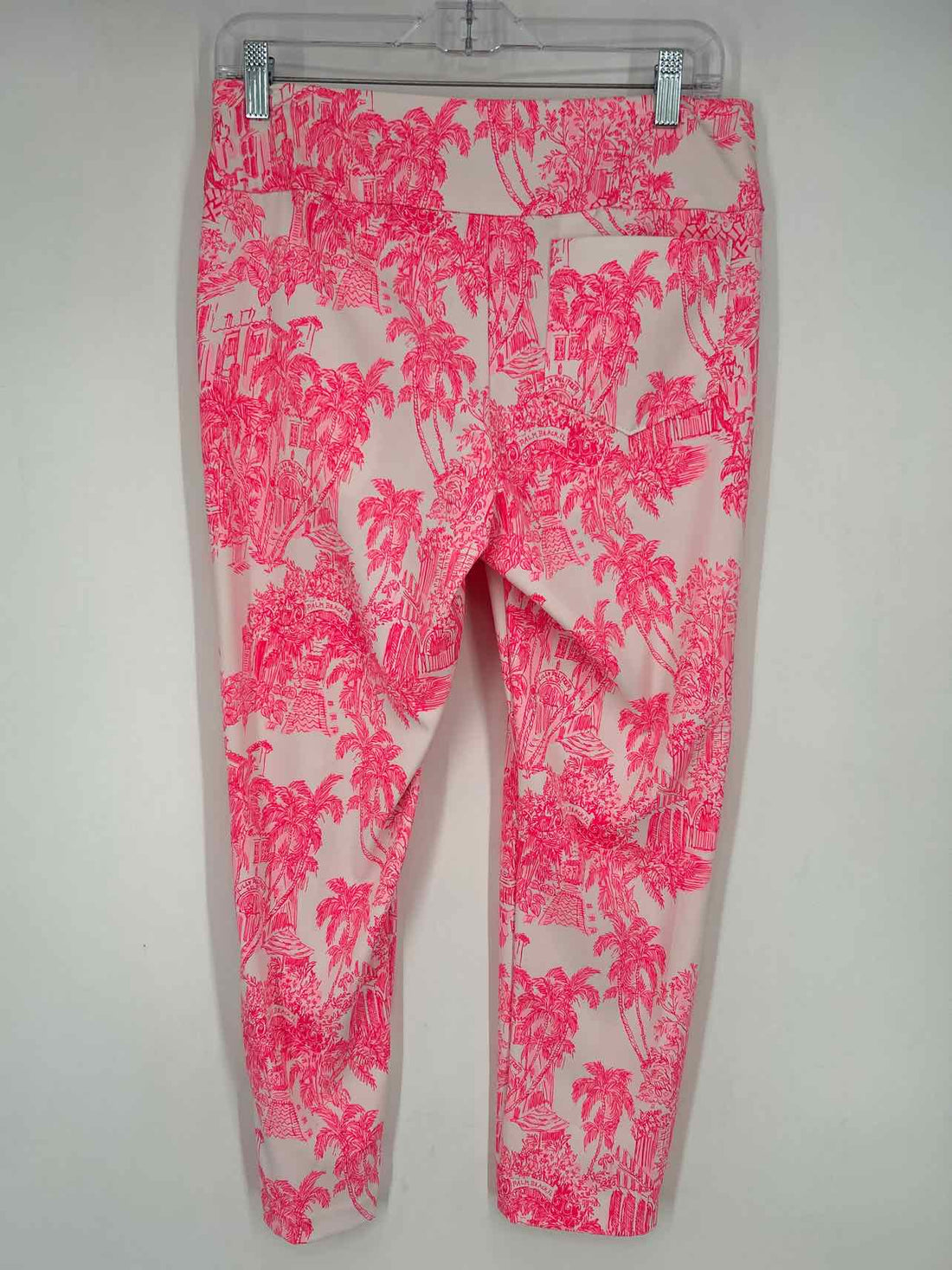 Lilly Pulitzer Luxletic Size 8 White & Pink Print Active Pants
