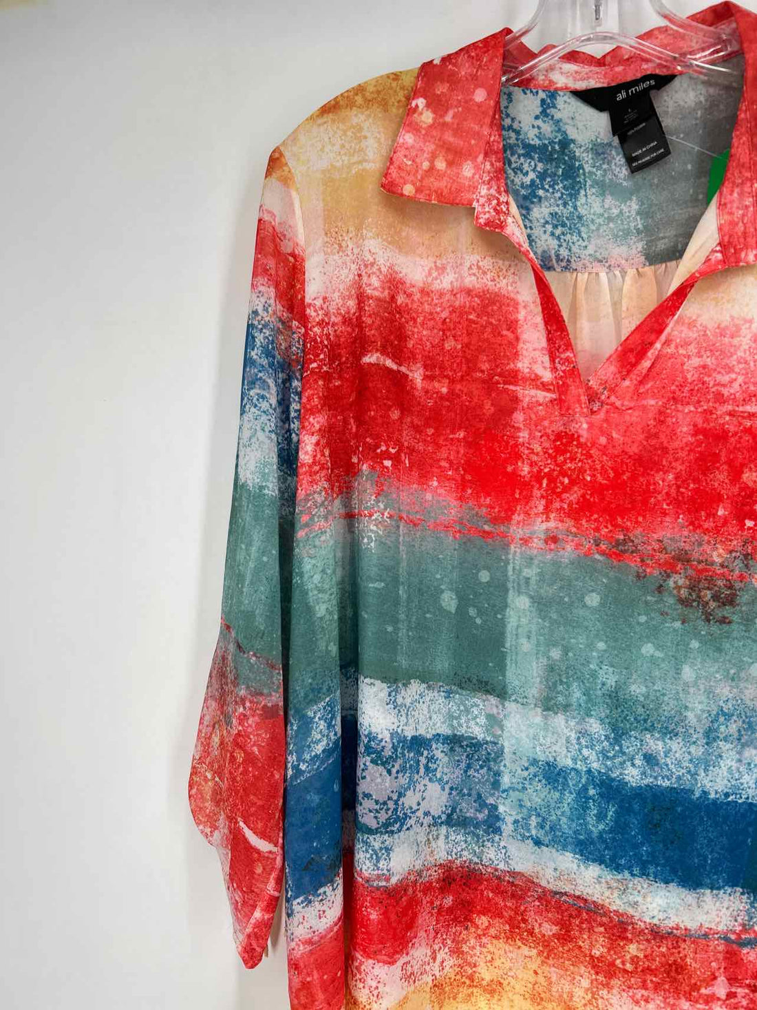 Ali miles Size L Orange & Teal Long Sleeve