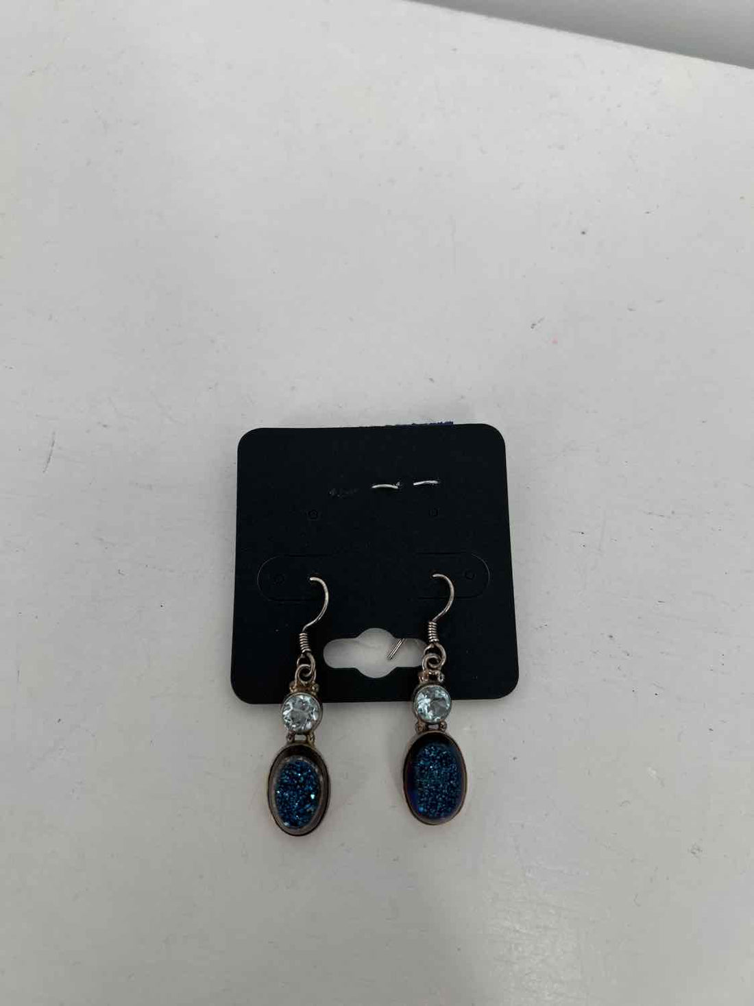 Sterling Silver Druzy Blue Topaz Earrings