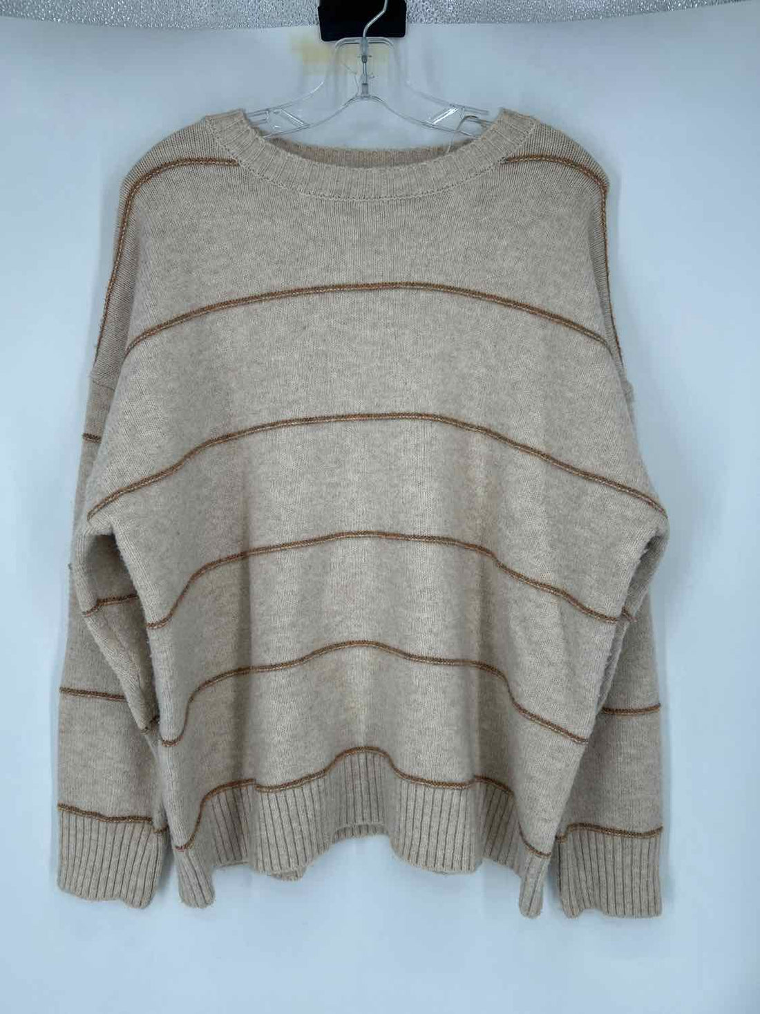Butter Melon Size S Beige Striped Sweater