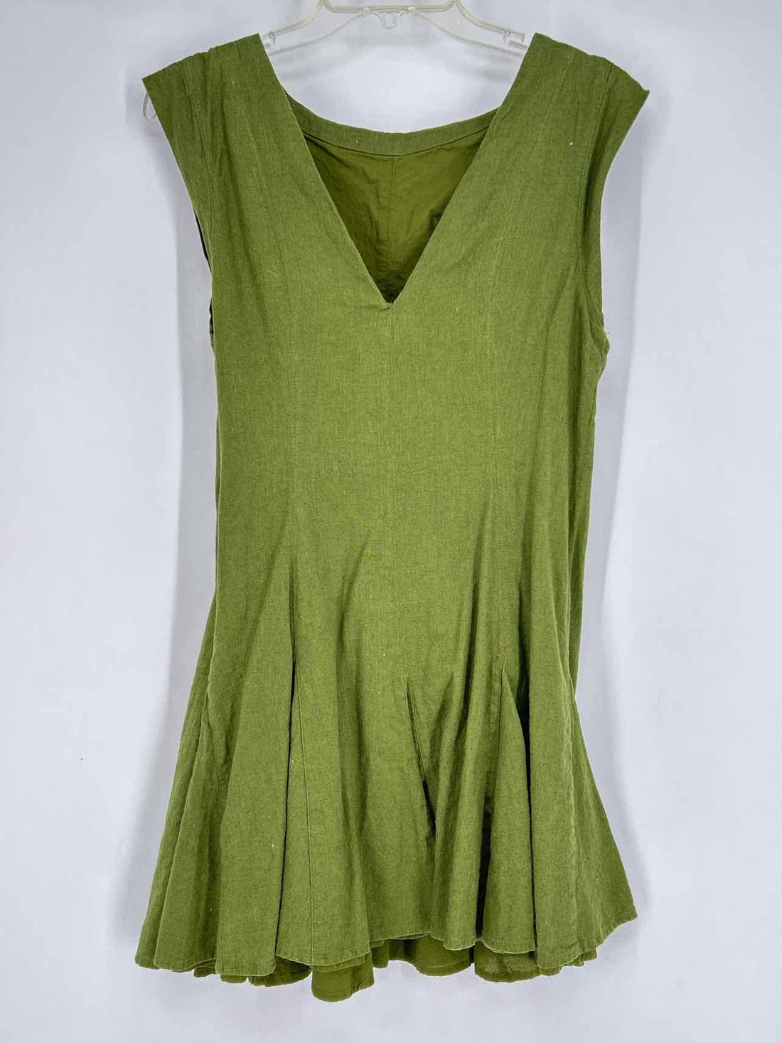Abercrombie & Fitch Size M Green Linen/Cotton Short Sleeve Dress