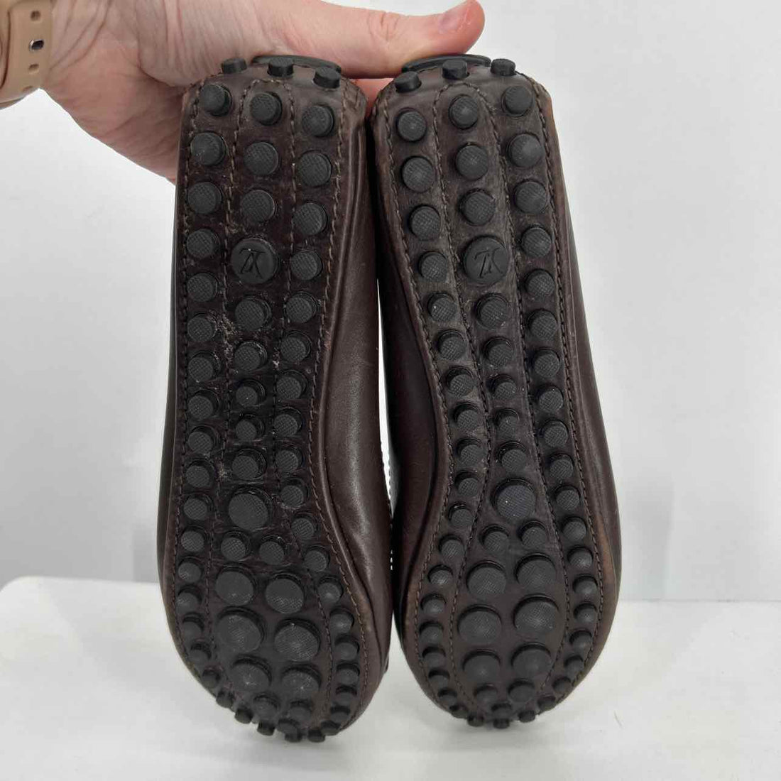 Louis Vuitton Oxford Ballerina Flats Women Size 38 Brown Like New Leather LUXURY