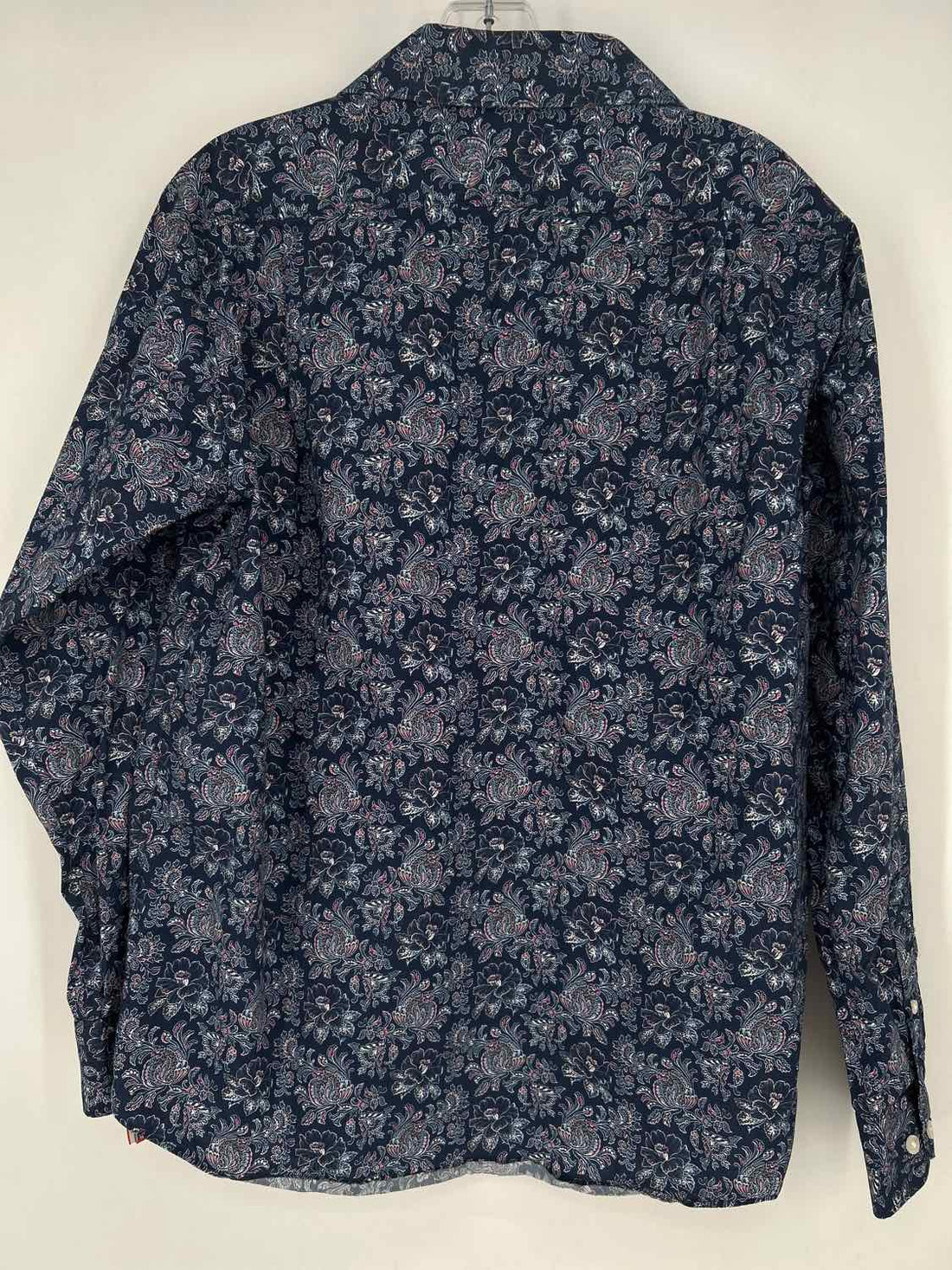 Hart Schaffner Marx Size M Navy Print Cotton Long Sleeve