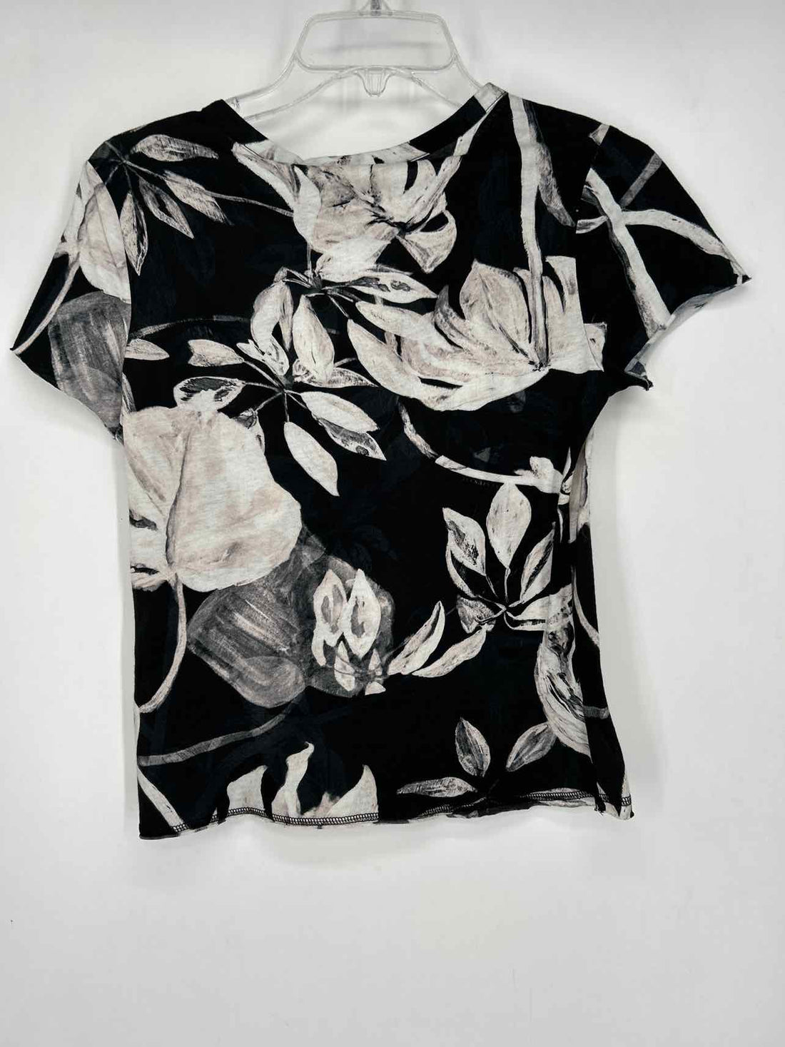 ALLSAINTS Size S Black & White Floral NWT Short Sleeve