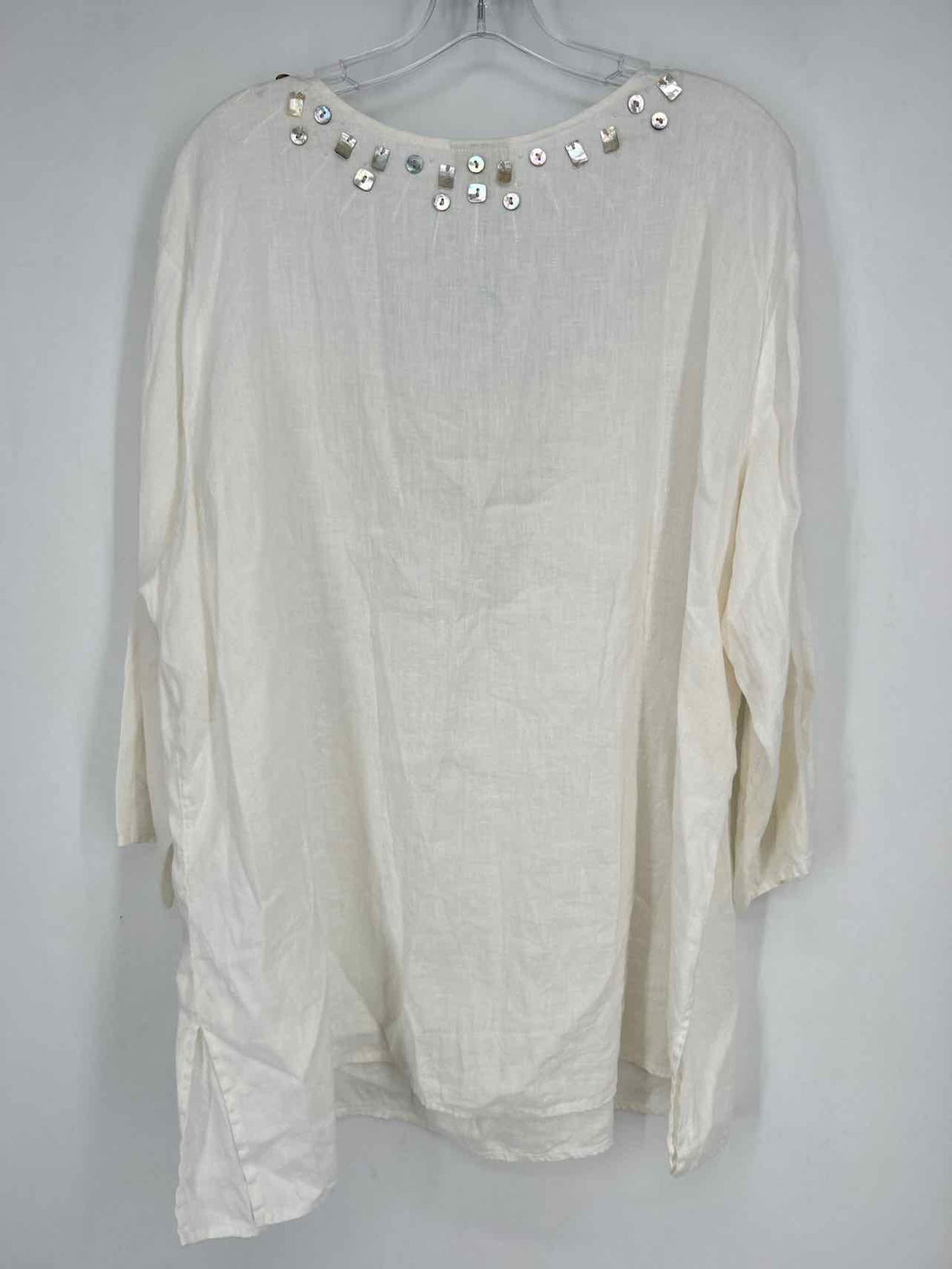 J Jill Size 2X White Embellished Coverup