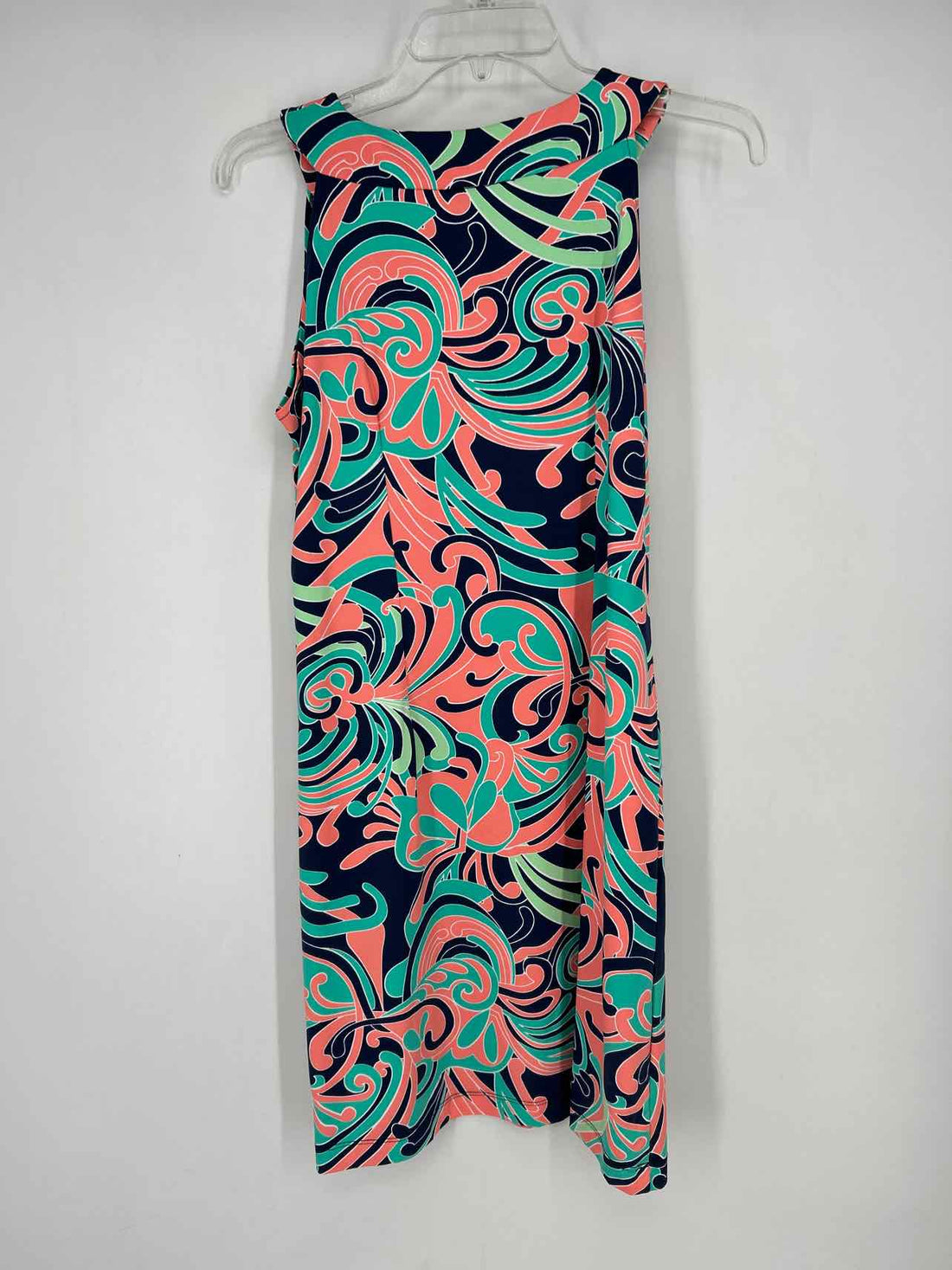 Katherine Way Size M Navy Print Sleeveless Dress