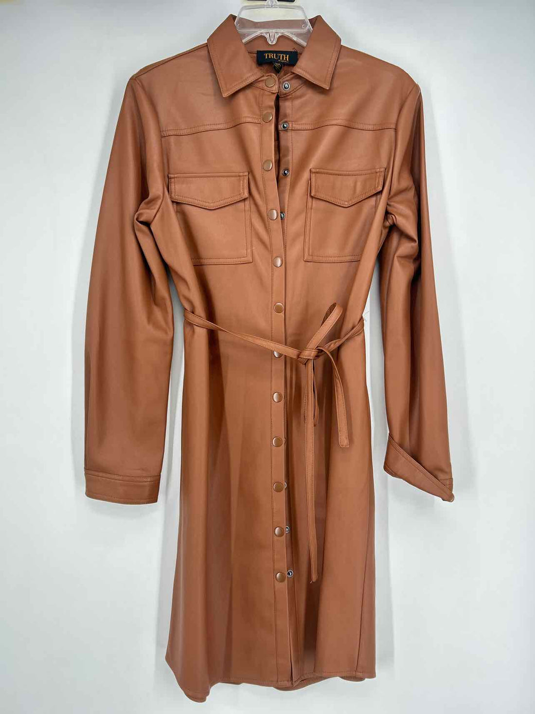 Truth by Republic Size M Brown Faux Leather Dress