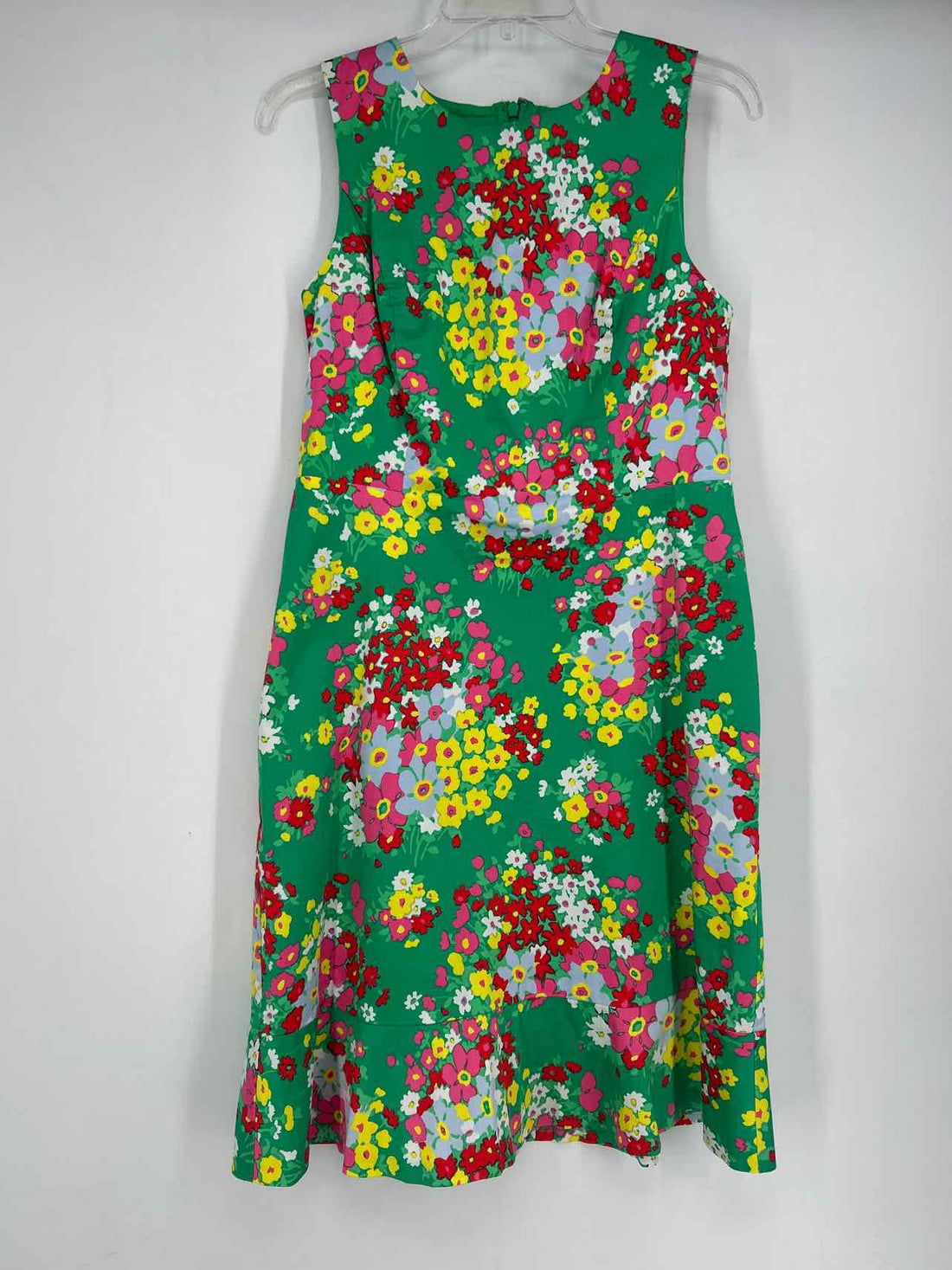 Talbots Size 6 Green Floral Sleeveless Dress