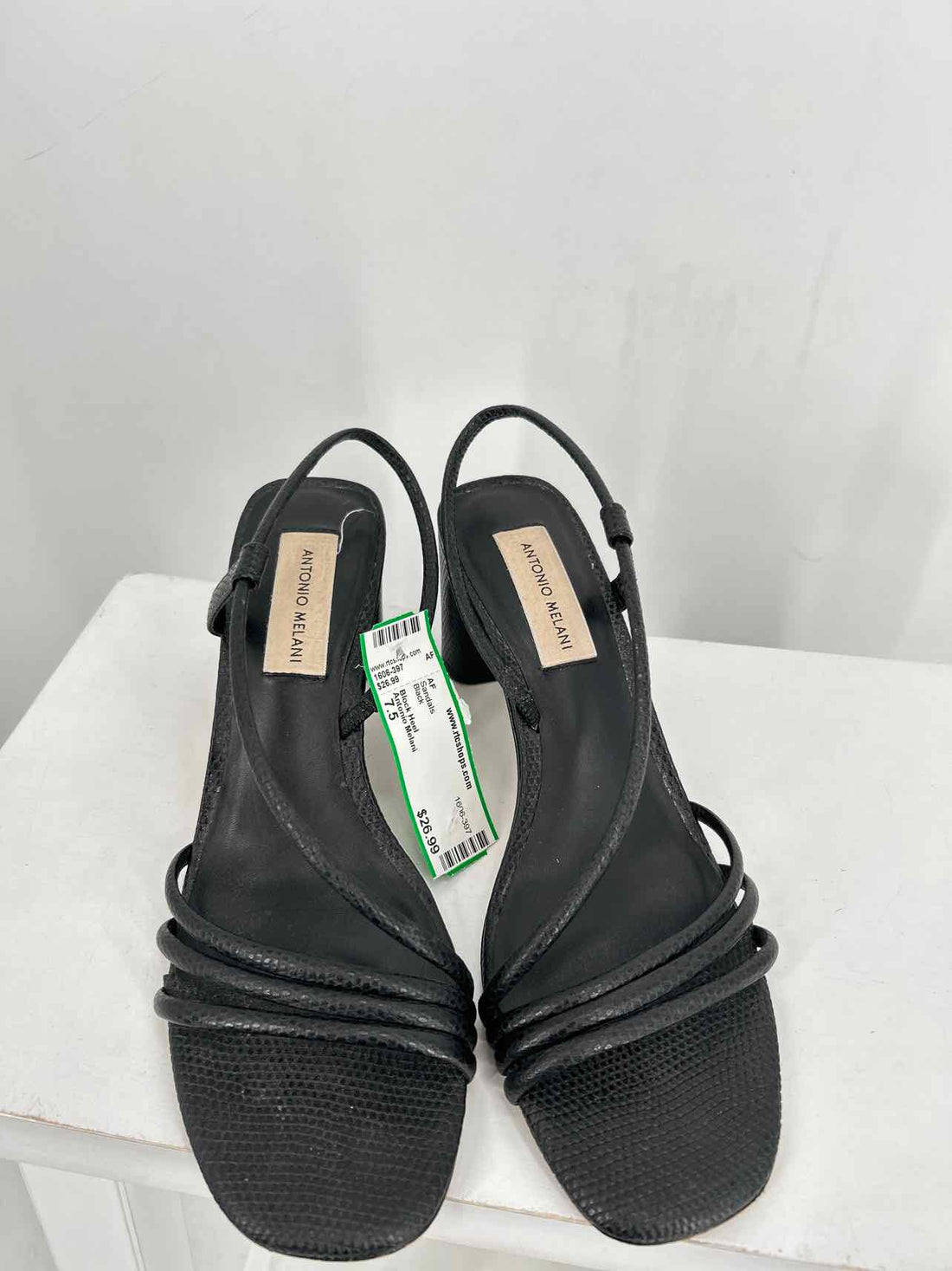 Antonio Melani Women Size 7.5 Black Sandals