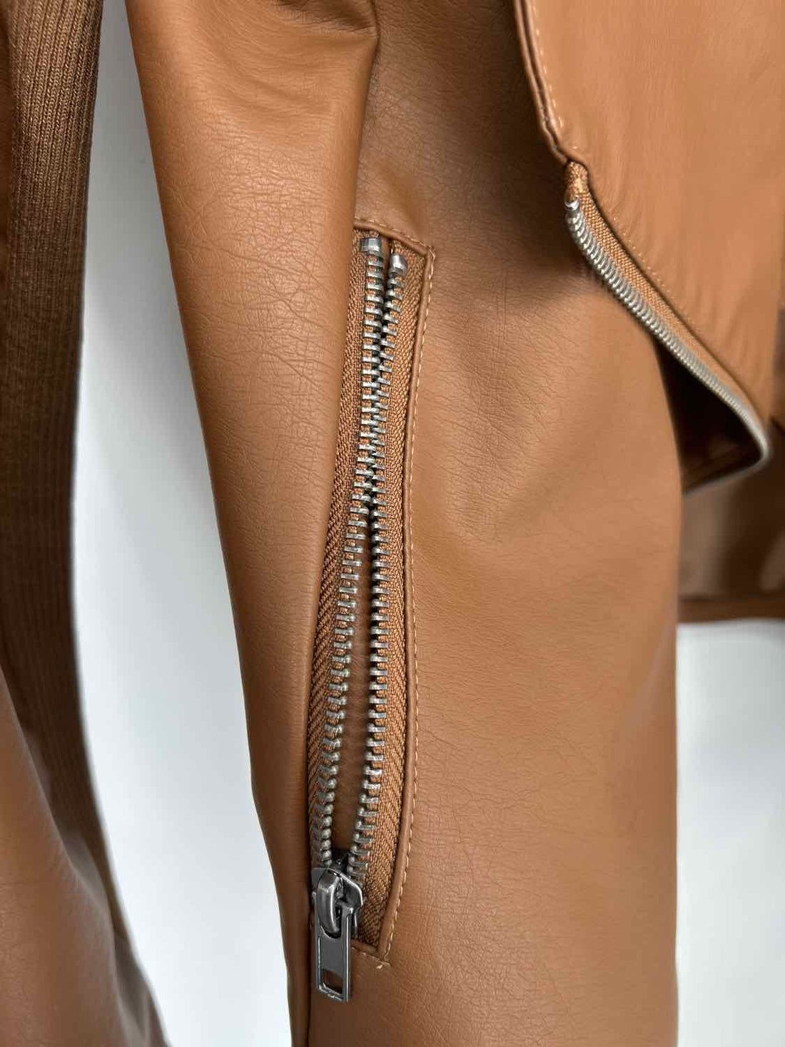 BB Dakota Size M Brown Faux Leather Jacket