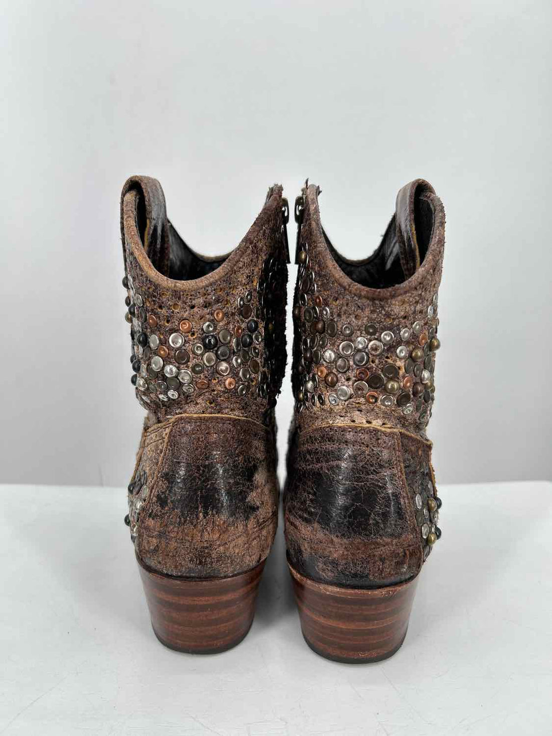 Frye Deborah Star Studded Women Size 7 Brown Ankle Boot