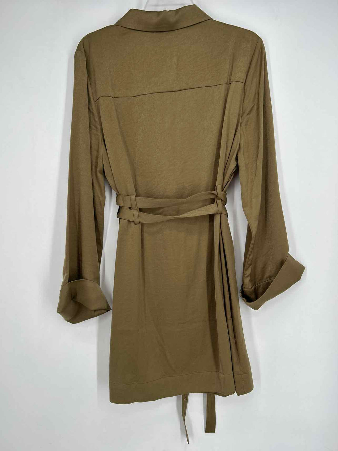 The Noli Shop Size L Olive Satin Like NWT Dress