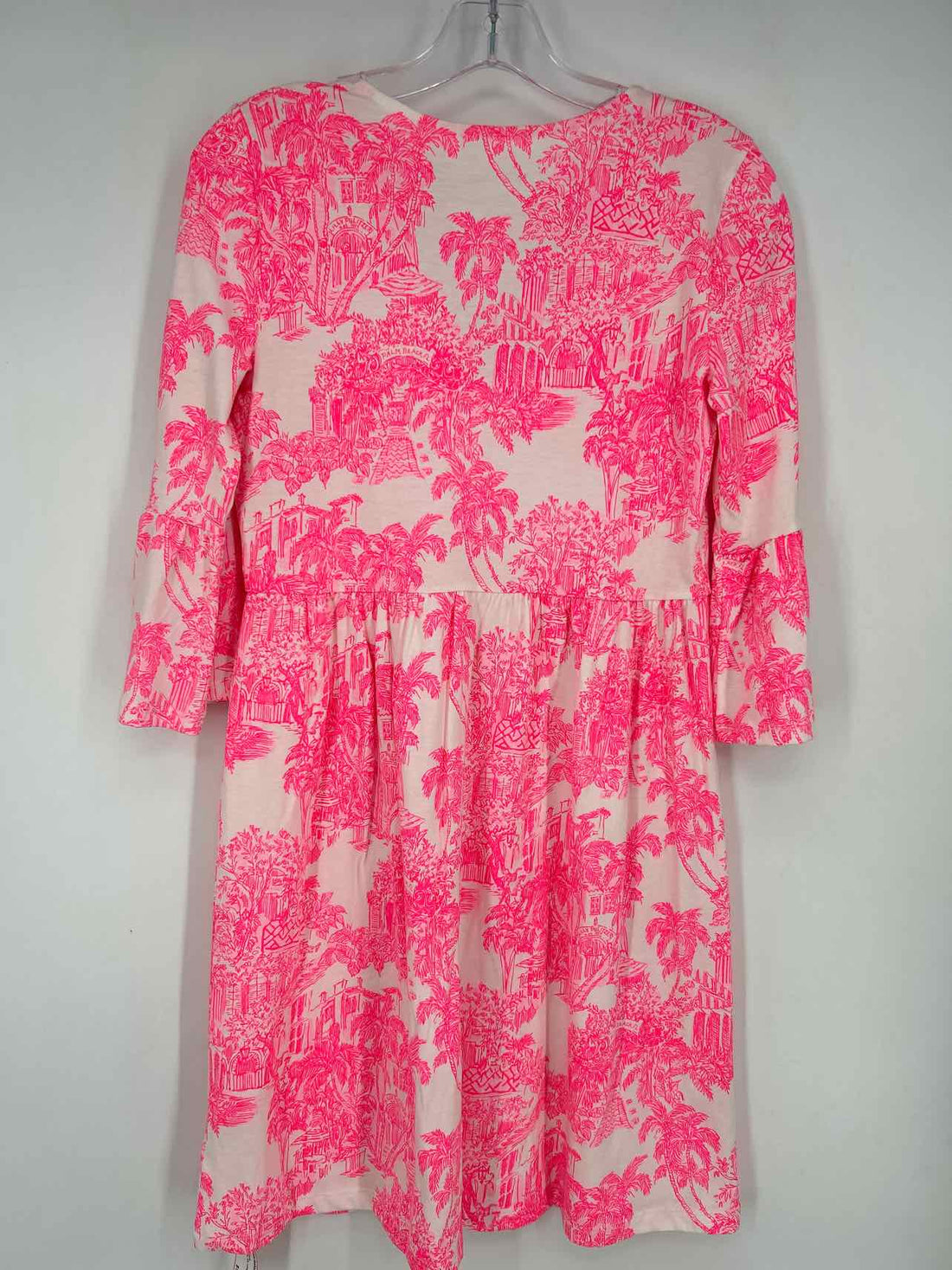 Lilly Pulitzer XS White & Neon Pink Long Sleeve Lilly Pulitzer Dress