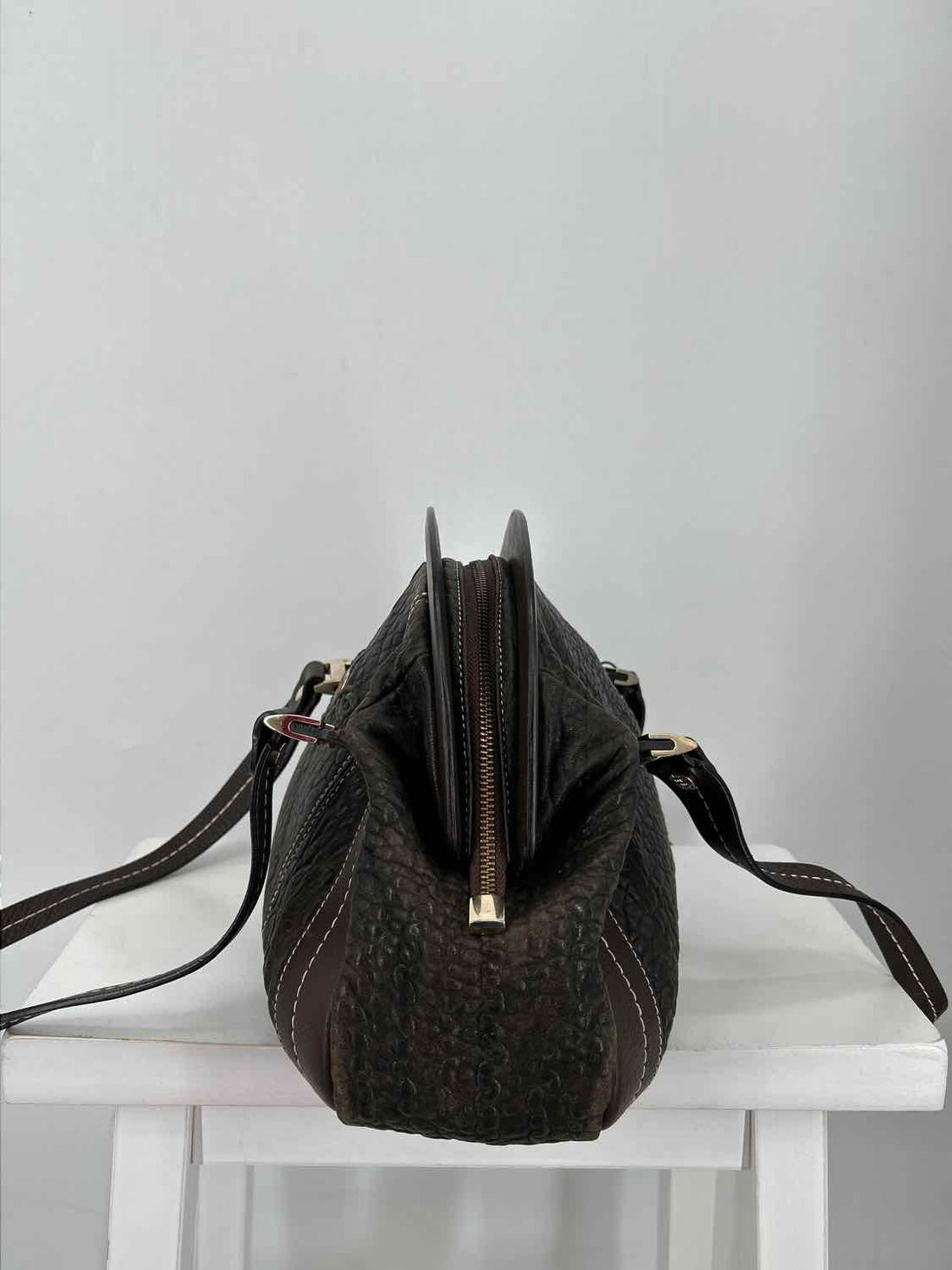 Tentazione Due Dark Brown Leather Pre Owned Shoulder