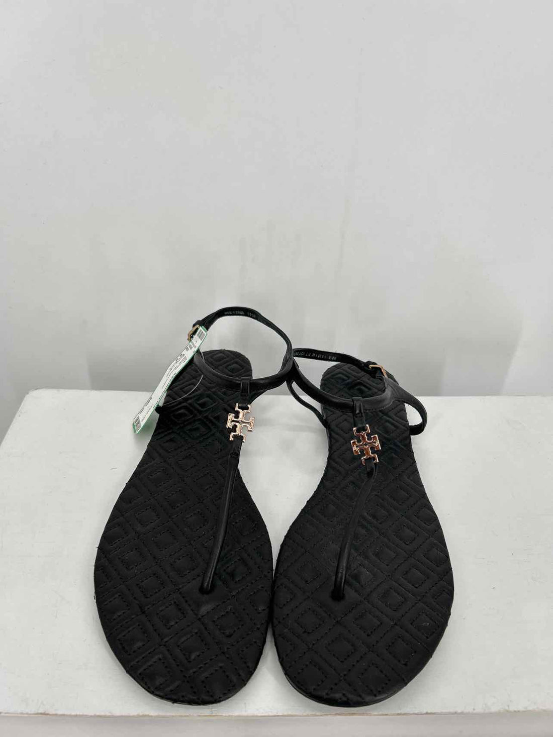 Tory Burch Women Size 8.5 Black Quilted Leather Sandals