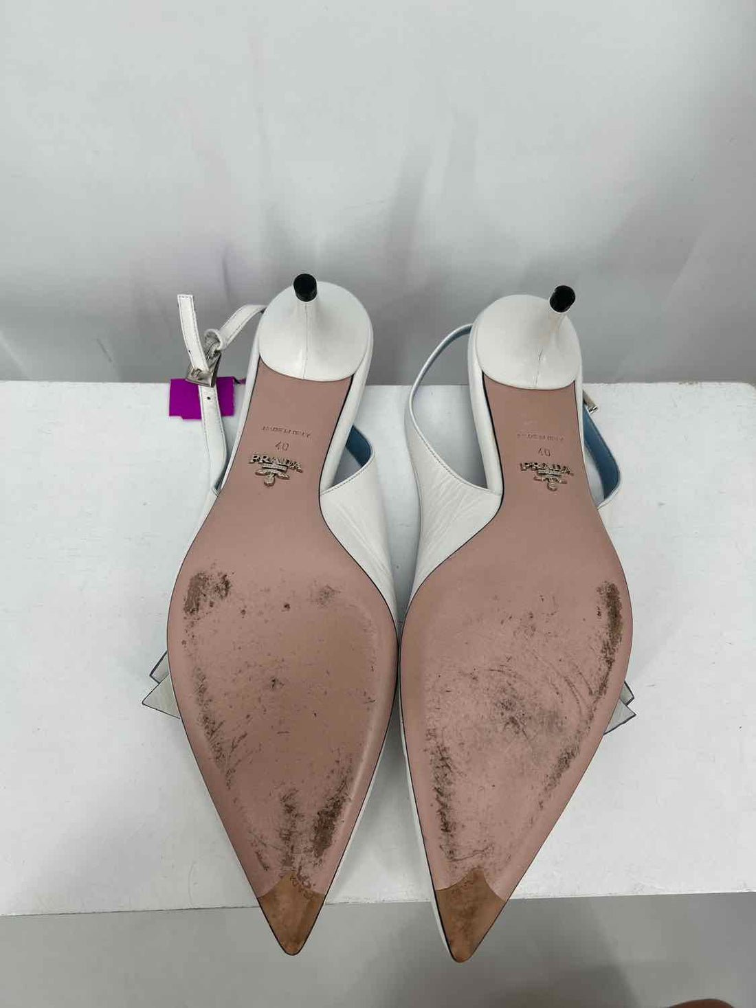 Prada Women Size 40 White Genuine Leather LUXURY