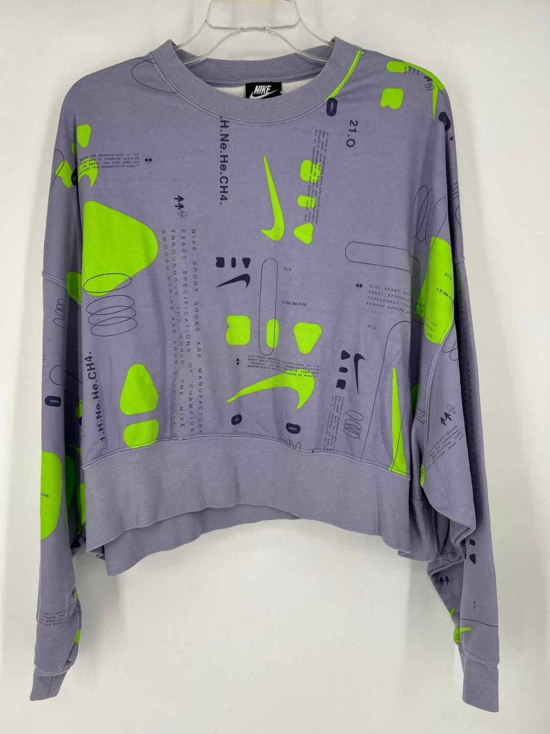 Nike Air Size L Purple Print Active Sweatshirts