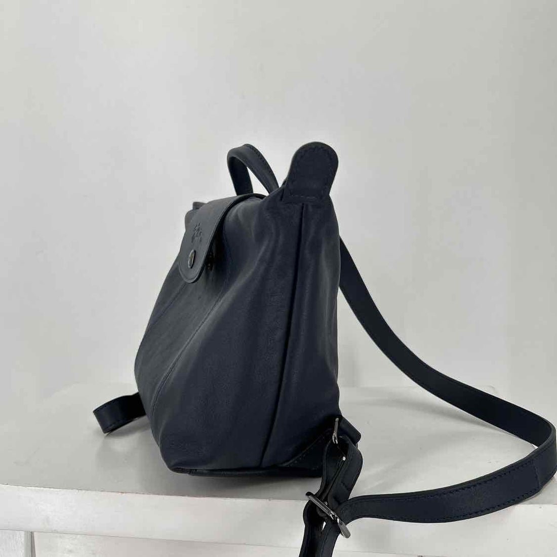 LongChamp Navy Leather New WO Tags Backpack