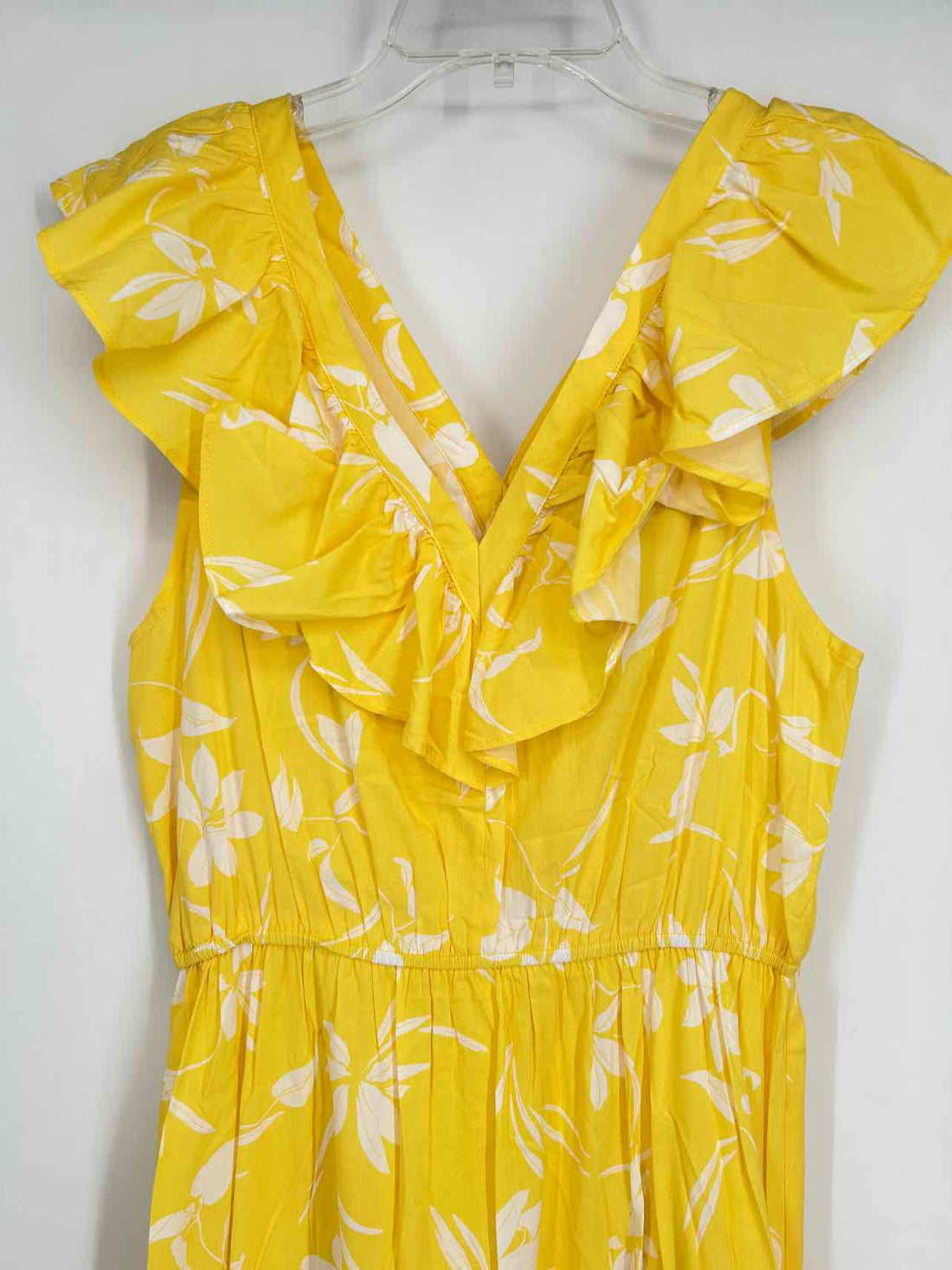 Banana Republic Size MP Yellow & White Short Sleeve Dress