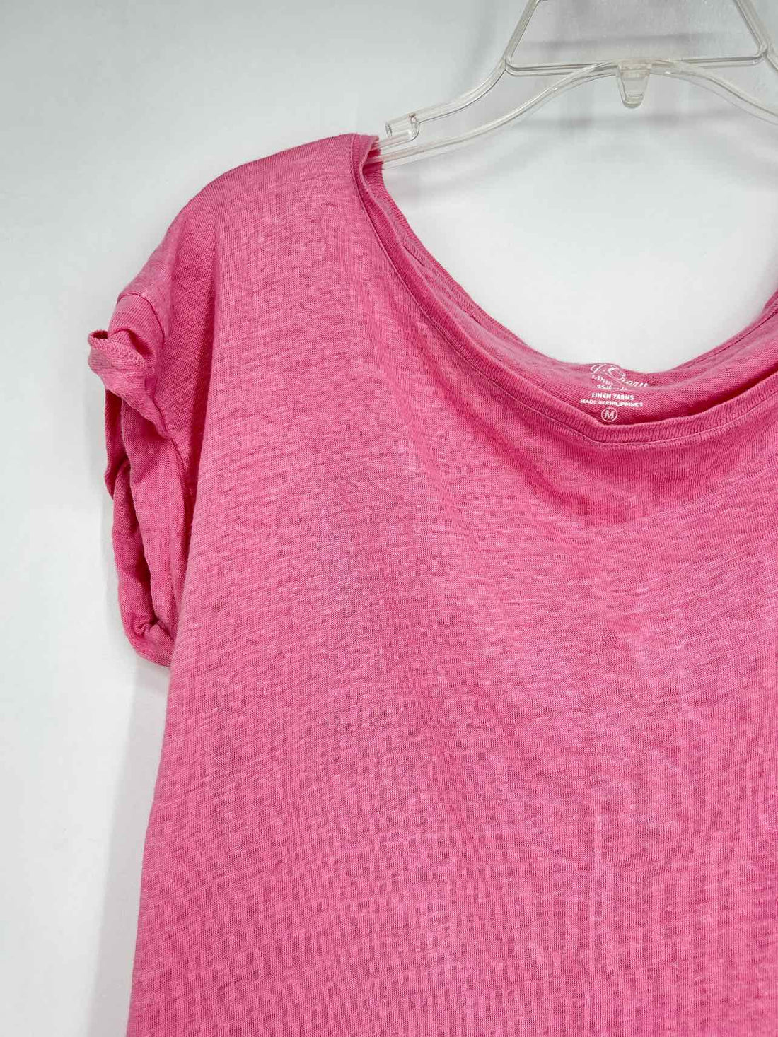 J Crew Size M Pink Linen Short Sleeve
