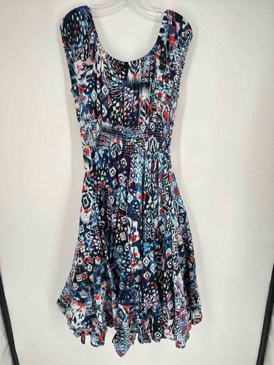 Chelsea & Theodore Size XL Navy & White Print Dress